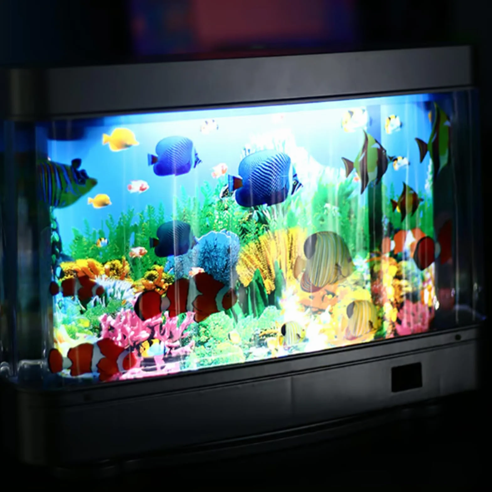 O?wietlenie Akwarium LED, fa?szywy zbiornik ryby, dekoracja mini akwarium, cicha dekoracja sensoryczna, 12,2 x 3,54 x 9,45 Realistyczne ?wiec?ce dla dzieci, doros?ych i dzieci urodziny noc