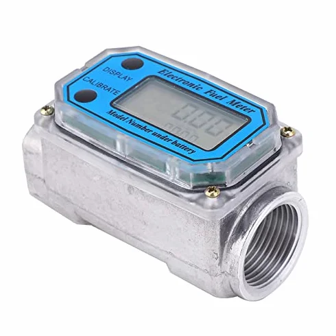 Elektroniczny przepływomierz turbiny, przepływomierz paliwa do oleju napędowego, benzyny, nafty, z cyfrowym wyświetlaczem LCD, 1-calowy wlot/wylot FNPT (niebieski LLW-25)