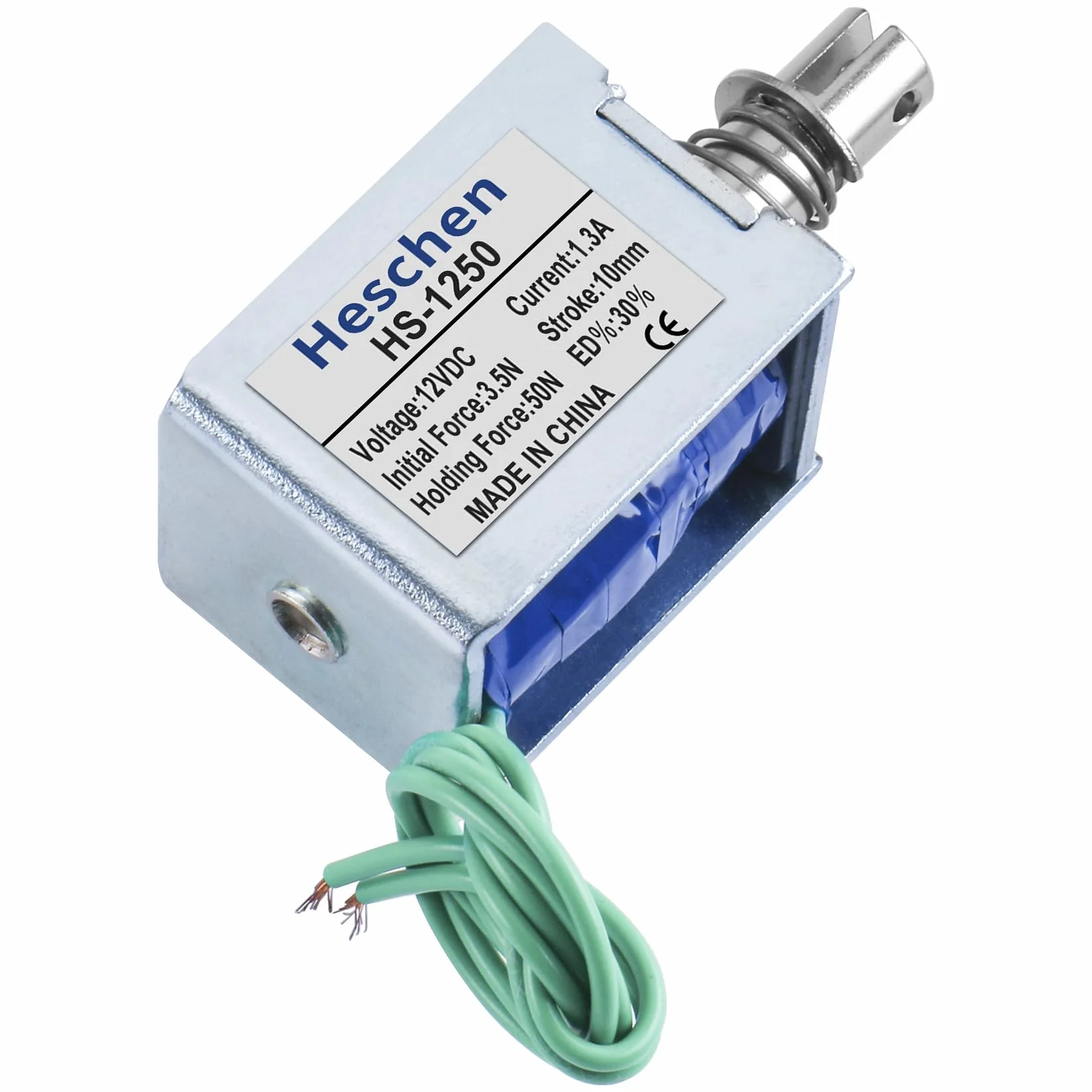 Hechen elektromagnes elektromagnetyczny, HS-1250, DC12V, 3,7A, 60N, skok 10mm, typu push pull, zamek do drzwi z otwartą ramą