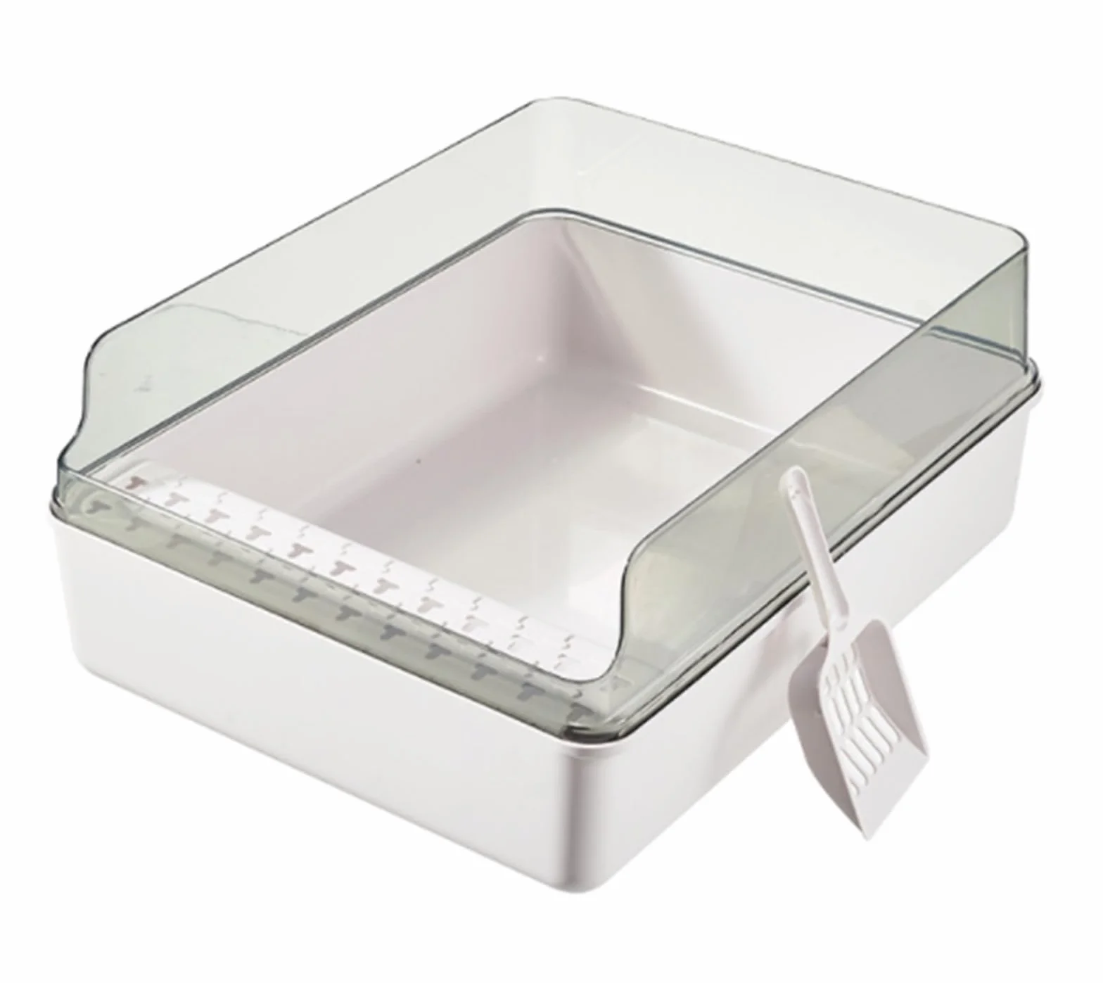 Toaleta Dla Kota Kuweta dla kotów Wysokie, otwarte, niskie wejście, łatwe w czyszczeniu kuwety dla kotów. Kuwety dla kotów Artykuły Dla Zwierząt(White)