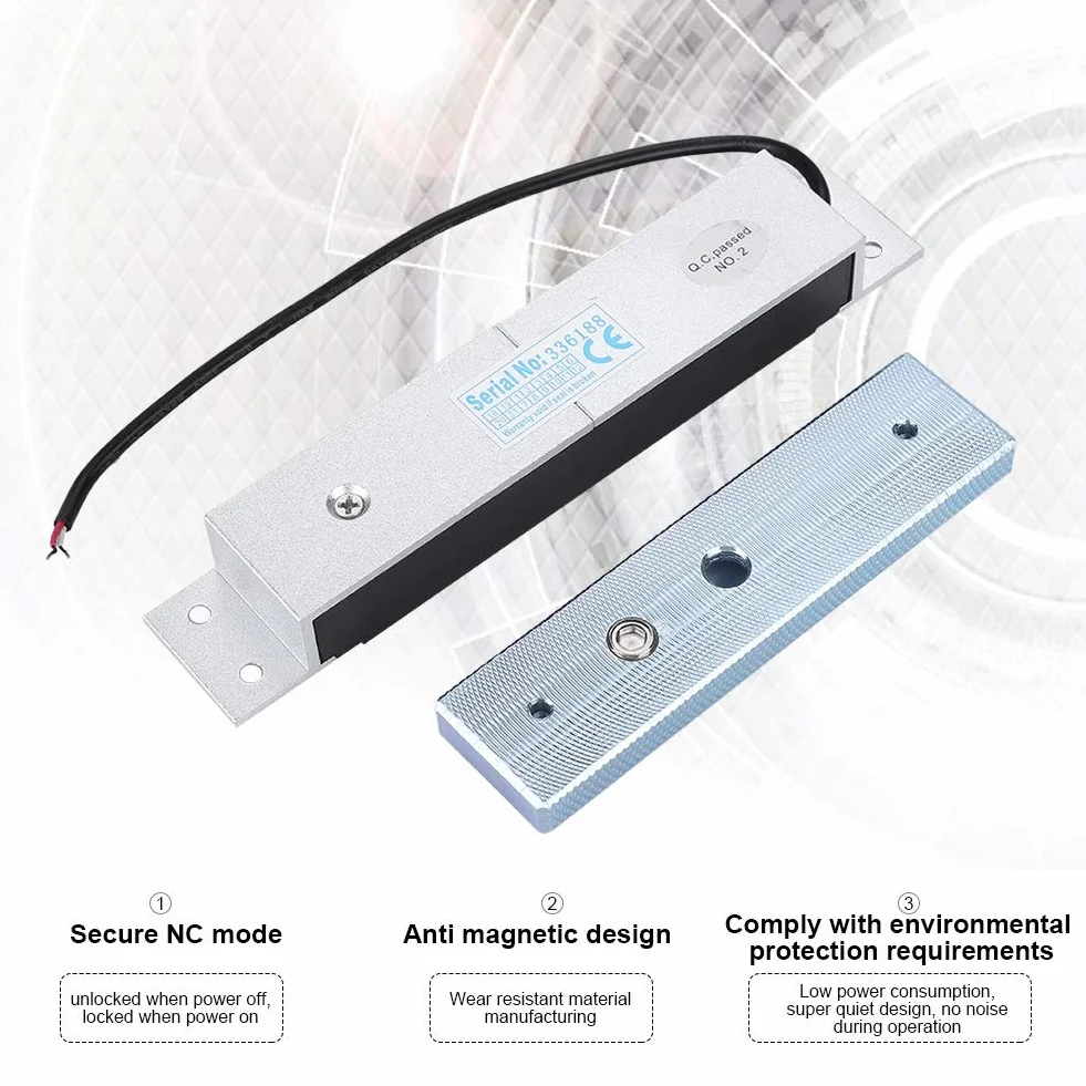 Elektryczny zamek magnetyczny DC12V 180KG Siła trzymająca NC