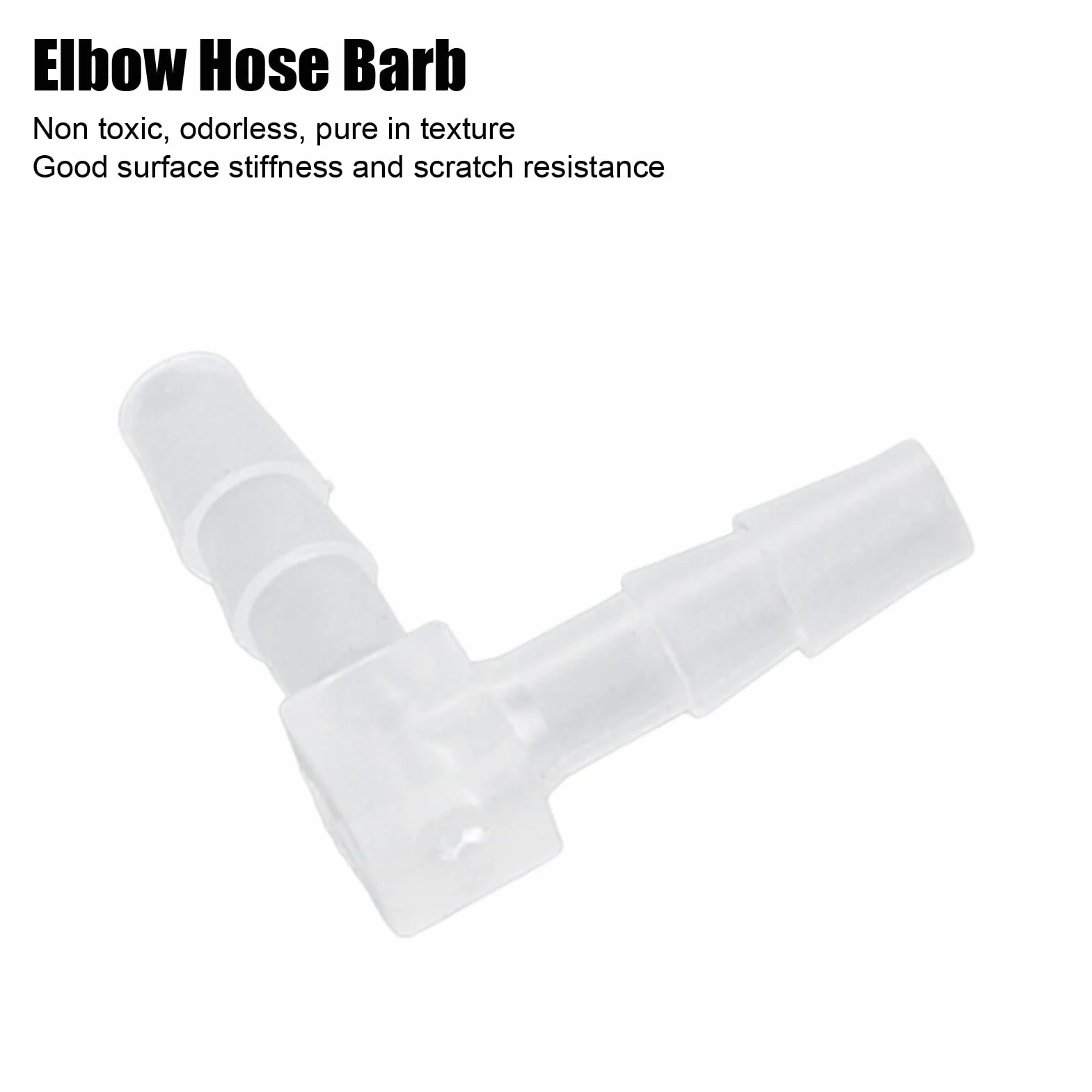 10 Szt. Plastikowy Króciec do Węża 90 Stopni Kolanko L, Równe Złącze Kolczaste Splicer Adapter Union Adapter(4mm)