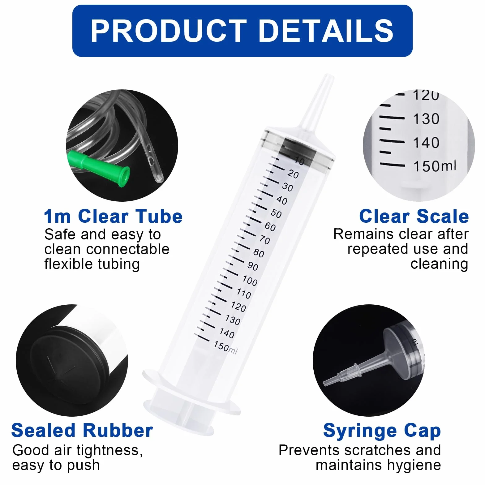 Parastar Strzykawka plastikowa wielokrotnego użytku 150 ml