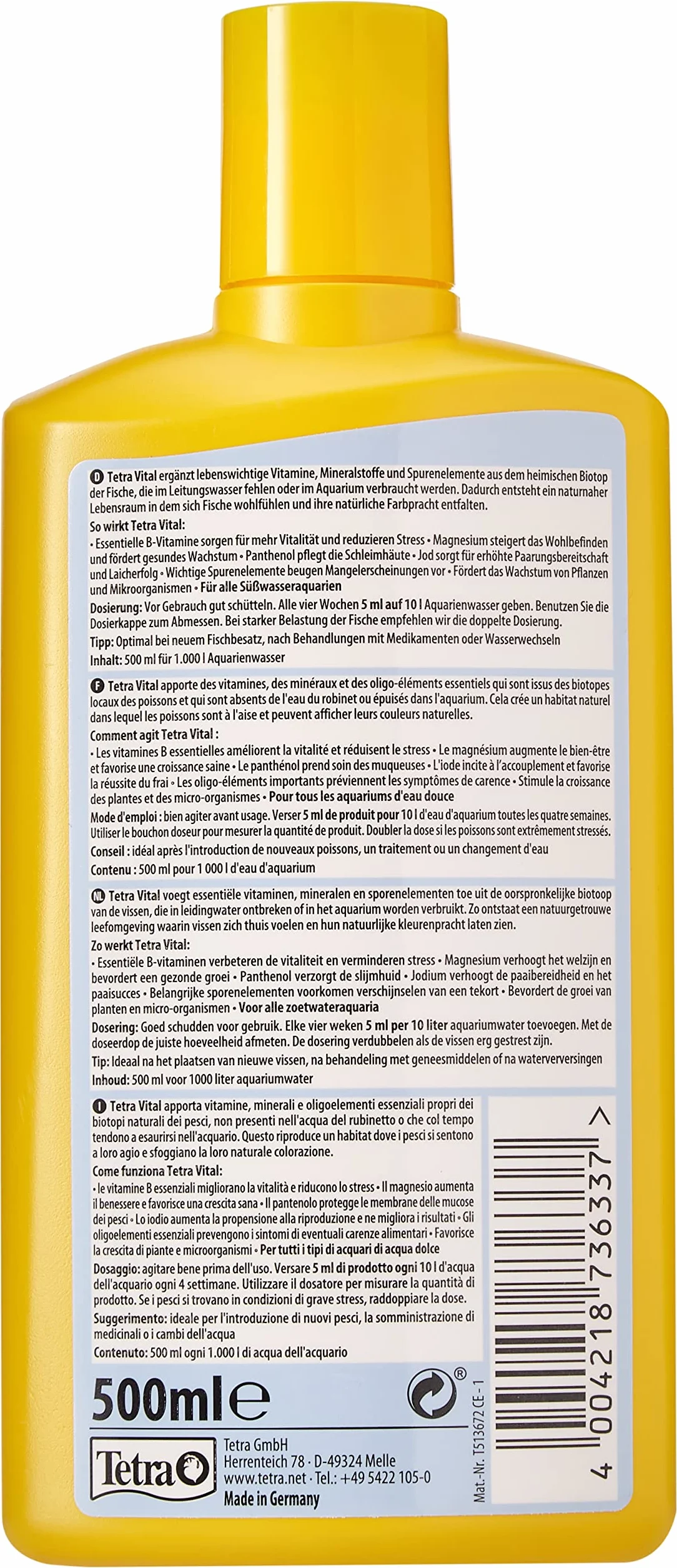 Tetra Vital Odżywka do Akwarium, 500 ml