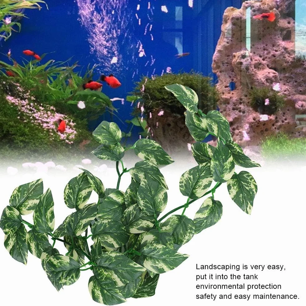 Lasy deszczowe Rośliny Terrarium Jaszczurka Habitat Decor Akcesoria Gad winorośli Sztuczne sztuczne liście Terrarium Habitat Decor dla kameleona, jaszczurki, gekona, węża, iguany