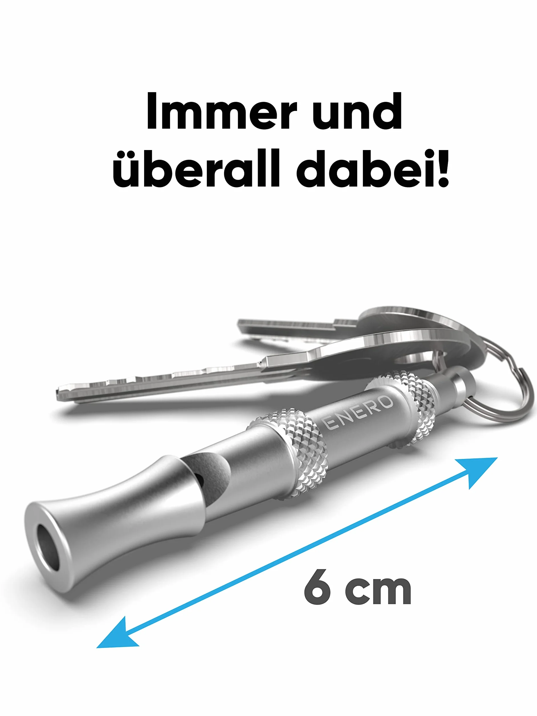 ENERO® Fajka dla psa z metalu – gwizdek dla psa o wysokiej częstotliwości (słyszalny) – doskonałe akcesorium dla psa z regulowaną częstotliwością – gwizdek dla psa – akcesoria dla psów