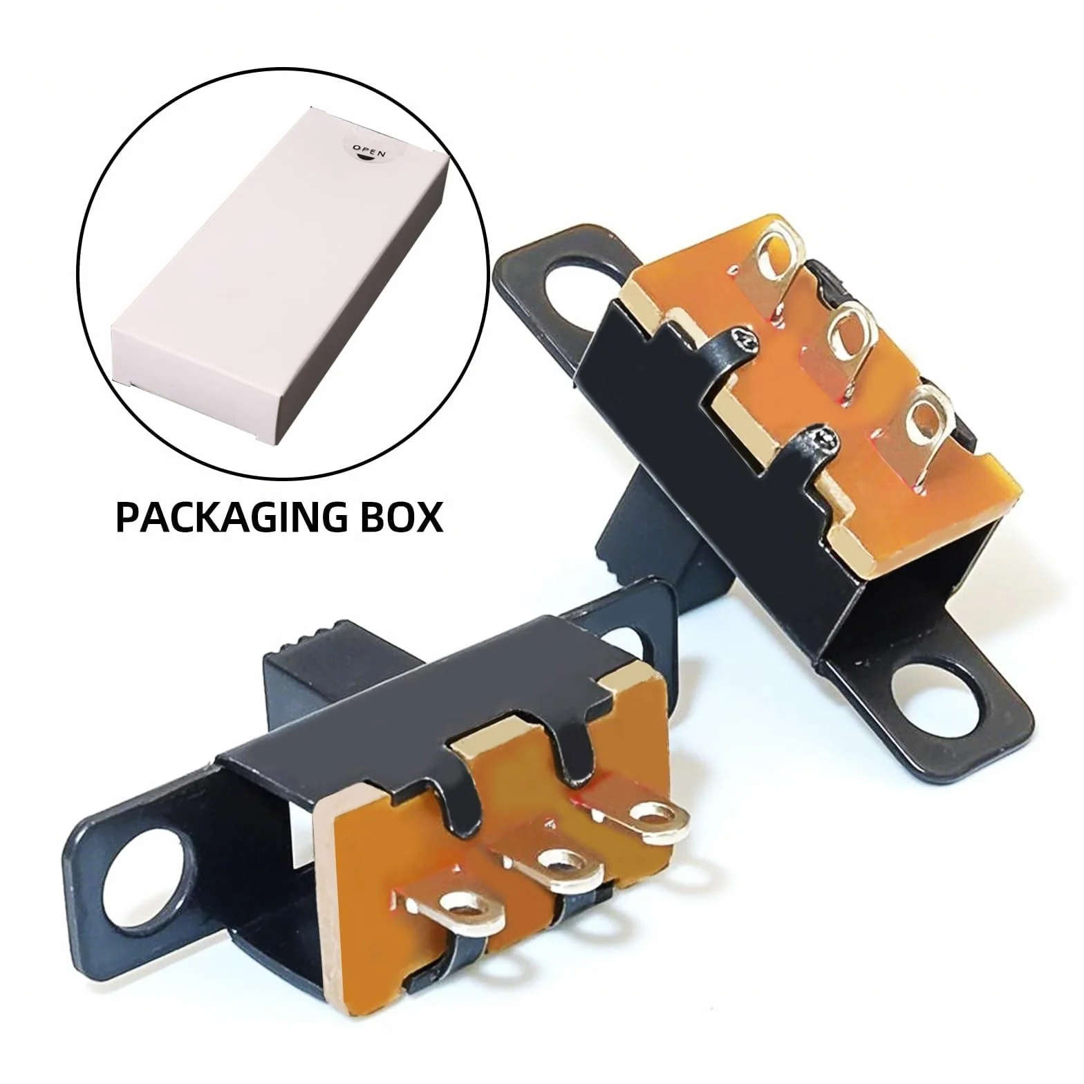 Zestaw 50 mini przełączników kołyskowych SPDT 0,5A 50V DC 3 piny 2 pozycje SS-12F15