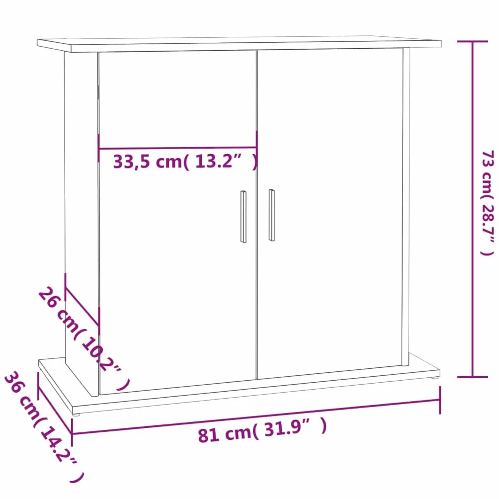vidaXL Szafka pod akwarium, biała 81x36x73 cm, materiał drewnopochodny
