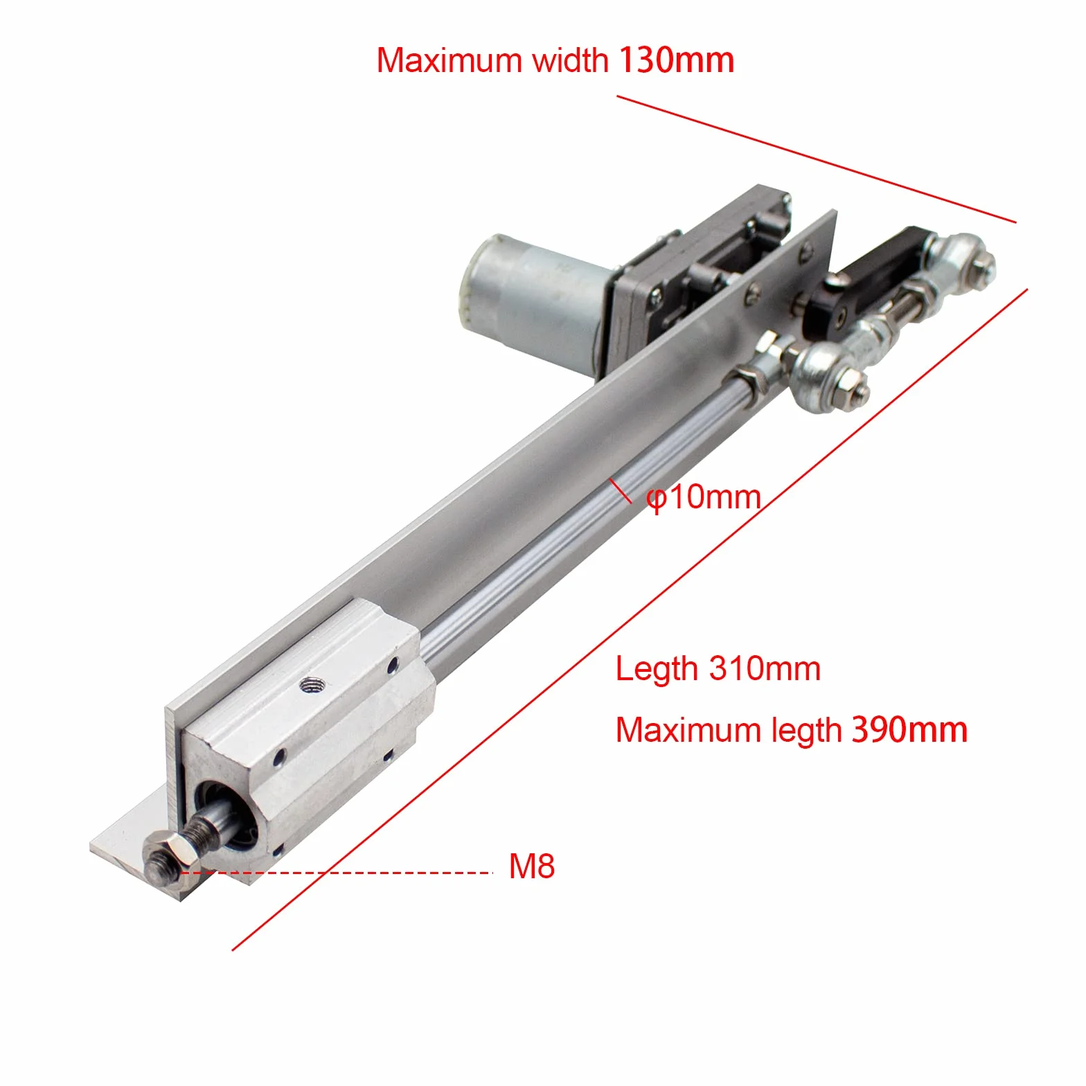 Toplionace Siłownik Liniowy z Cyklem Posuwisto Zwrotnym, Regulowany Silnik z Przekładnią Teleskopową 12 V/24 V DC DIY z Regulatorem Prędkości Skok 3-15 cm (DC24V, 120RPM)