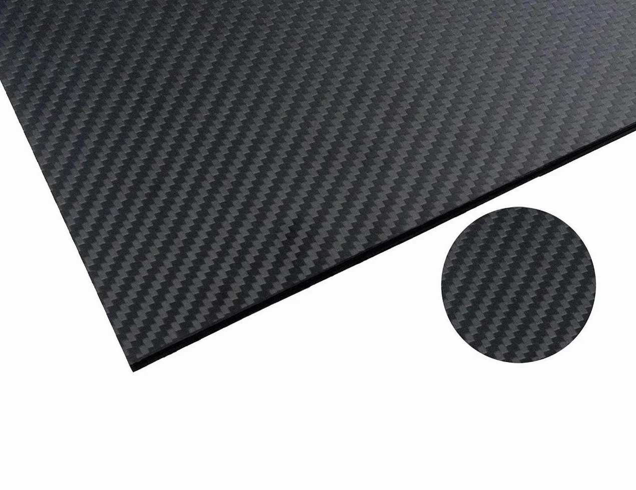 Płyta z włókna węglowego 0,8 mm x 300 mm x 500 mm, splot diagonalny matowe wykończenie