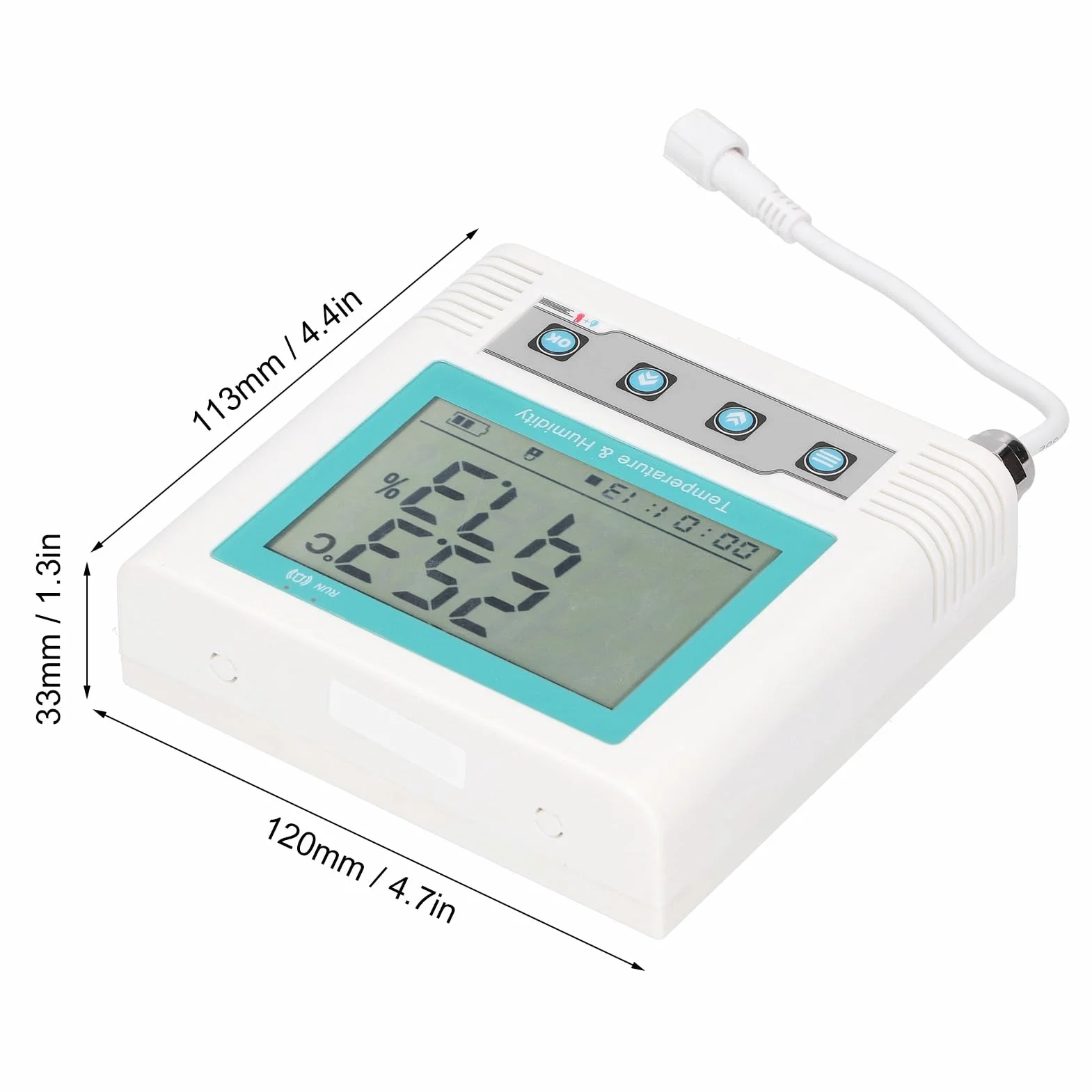 Rejestrator Wilgotności Temperatury USB, Rejestrator Danych i wilgotność LCD Wyświetl Rejestrator USB DC 5V Wysoka dokładność Brzęczyk Czujnika, Rejestrator Danych (Zestaw danych 26 W.) (Dane grupy