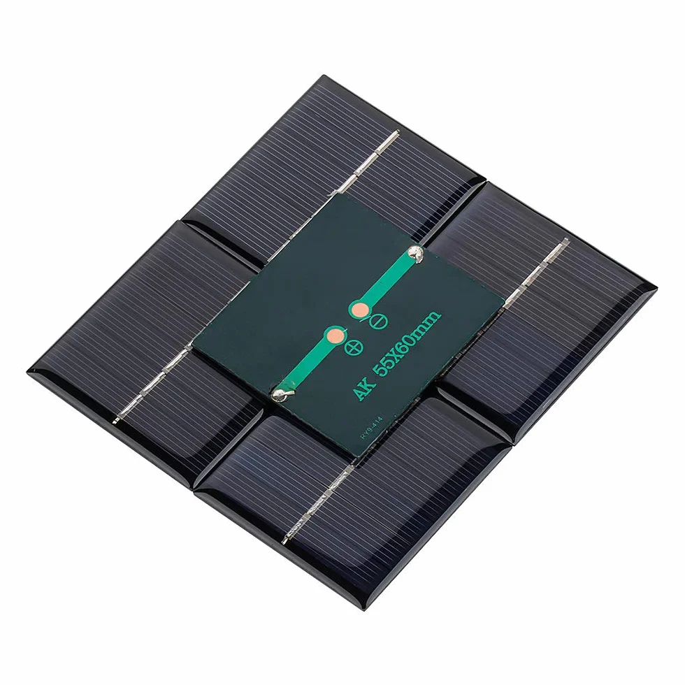 AOSHIKE 10 szt., 3 V 120 mA, mikropanele słoneczne, ogniwa DIY, solarna płyta epoksydowa, elektryczna zabawka, materiały fotowoltaiczne, ładowarka 60 mm x 55 mm