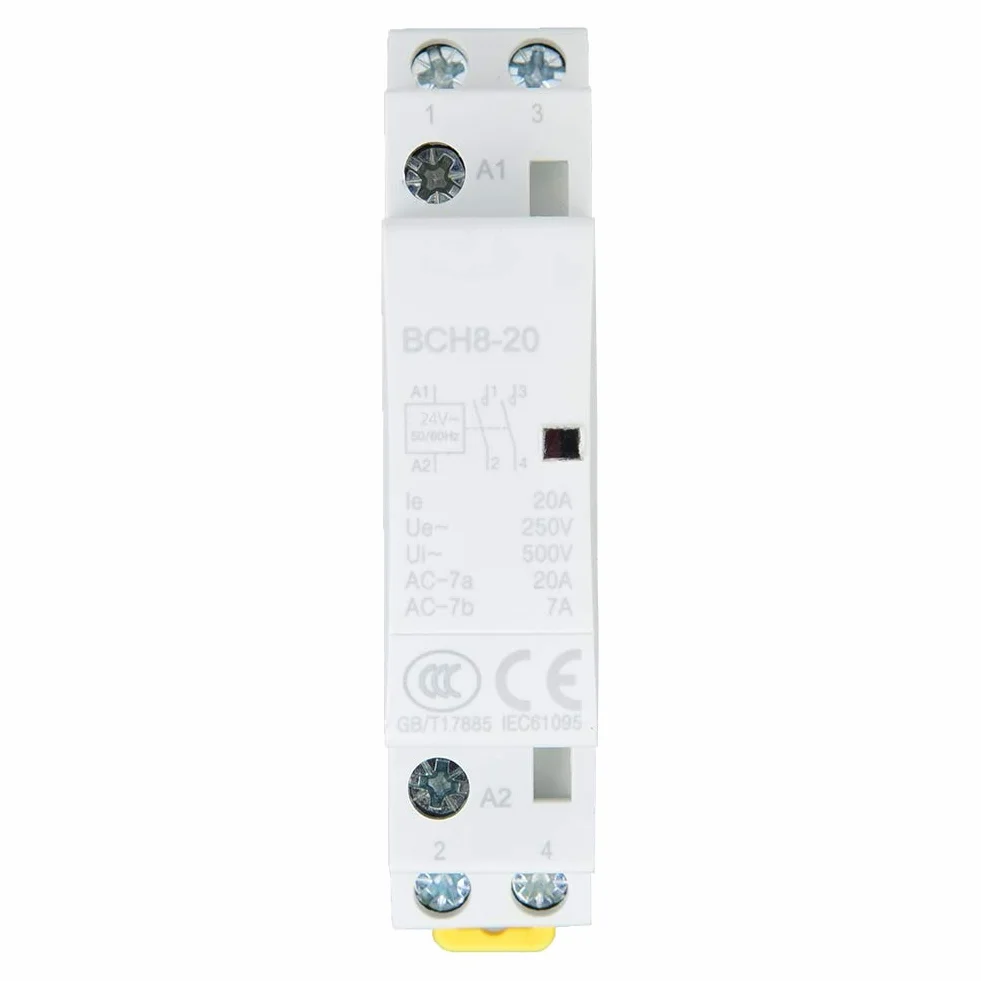 Stycznik AC 2P 20A 2NO Szyna DIN 230V Domowy