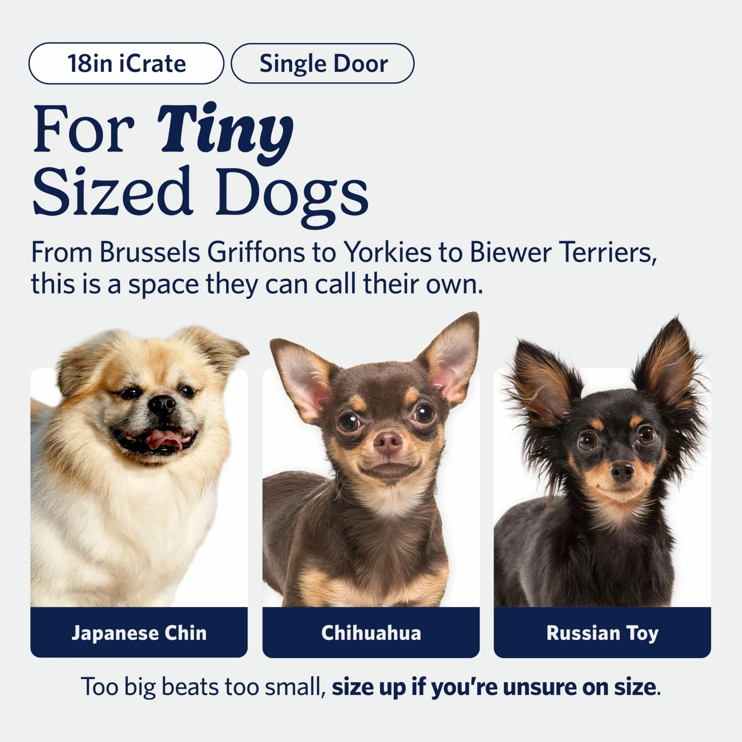 MidWest Homes for Pets Nowo ulepszone pojedyncze drzwi iCrate 45,72 cm (18 cali) długa skrzynia dla psa, zawiera szczelną patelnię, nóżki chroniące podłogę, panel działowy i nowe opatentowane funkcje,