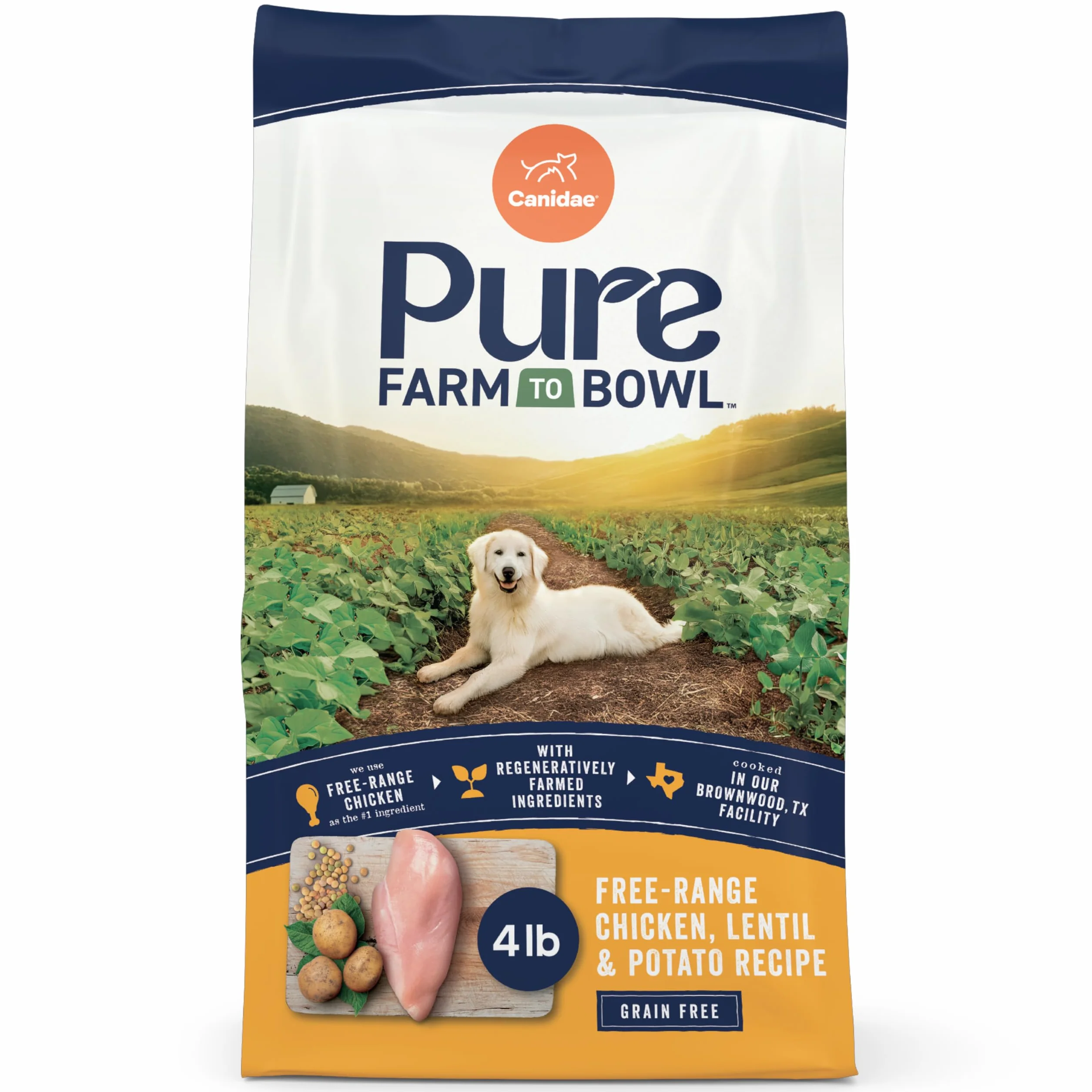 Canidae Pure Limited Ingredient, sucha karma premium dla dorosłych psów, prawdziwy kurczak, soczewica i ziemniaki, 1,8 kg, bez zbóż