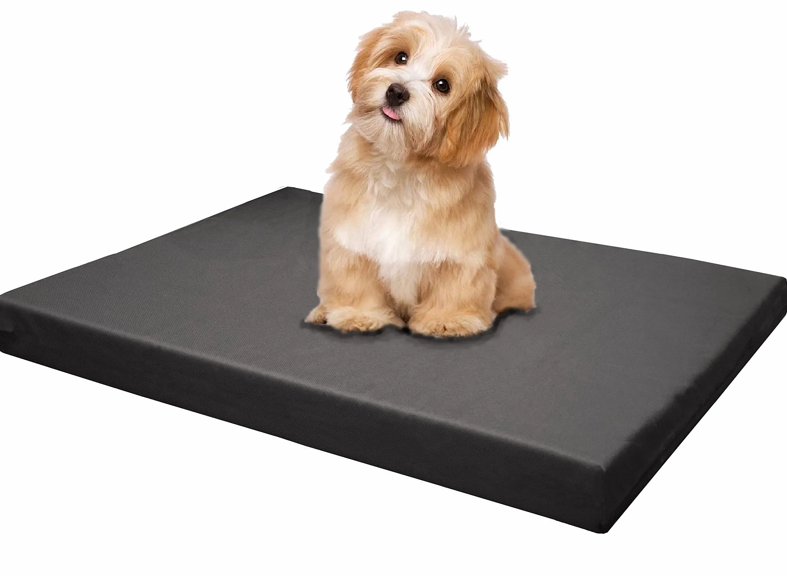 Dogbed4less Legowisko dla psa z platformą z pianki memory, materac klatkowy z wodoodpornym zdejmowanym pokrowcem, duże, 42 x 28 x 3 cale, gwiezdna szara