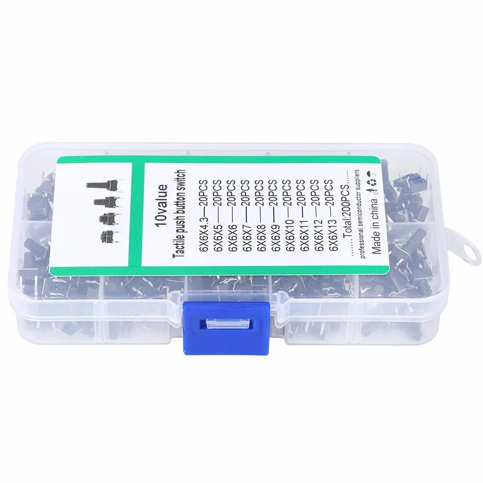 Tact Switch Kit 52 części przełączników dotykowych Micro-Momentary 10W zestaw akcesoriów przemysłowych
