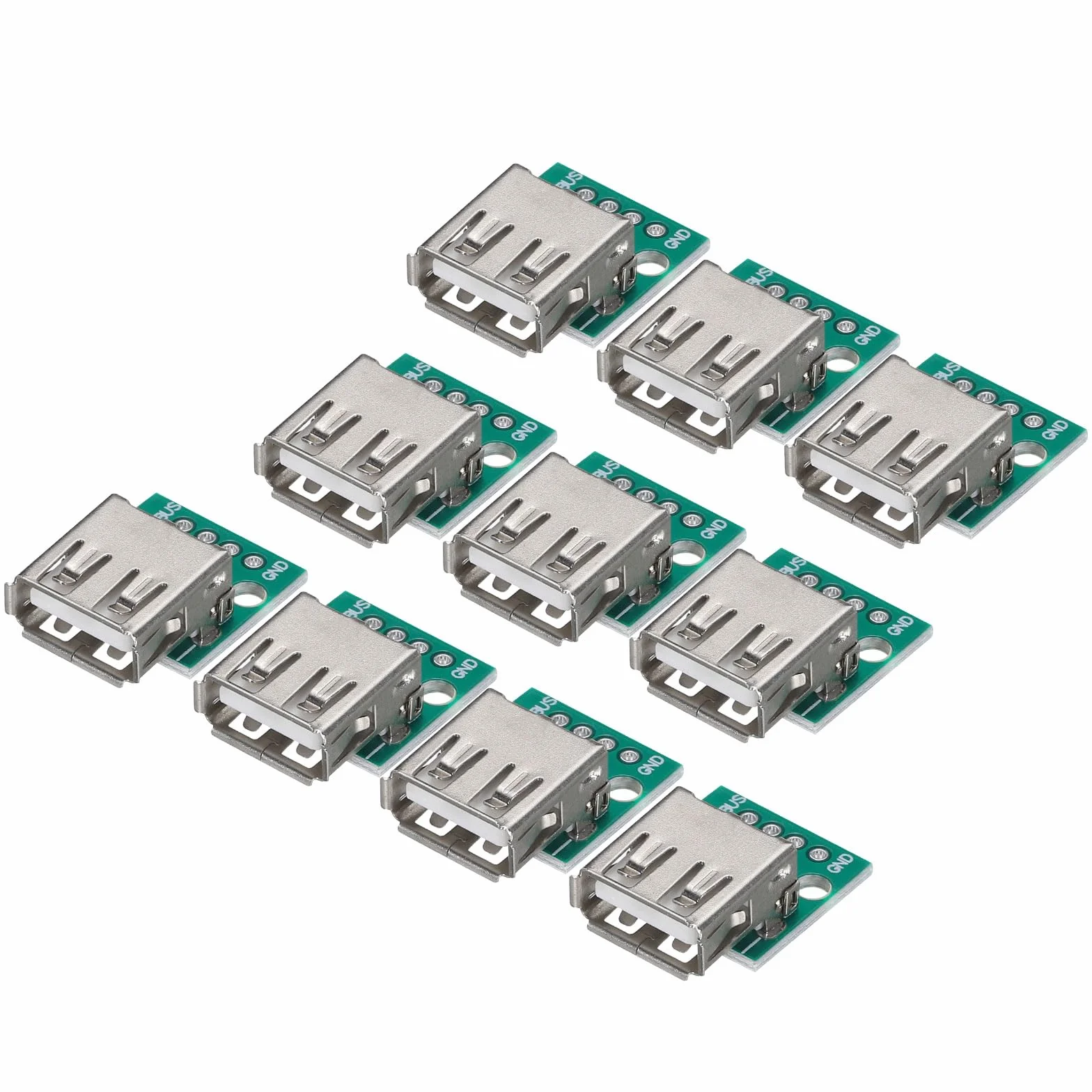 QUARKZMAN 10 szt. USB Breakout Board USB 2.0 do Dip Adapter Board żeńskie gniazda wtykowe 4-pinowe 2,54 mm