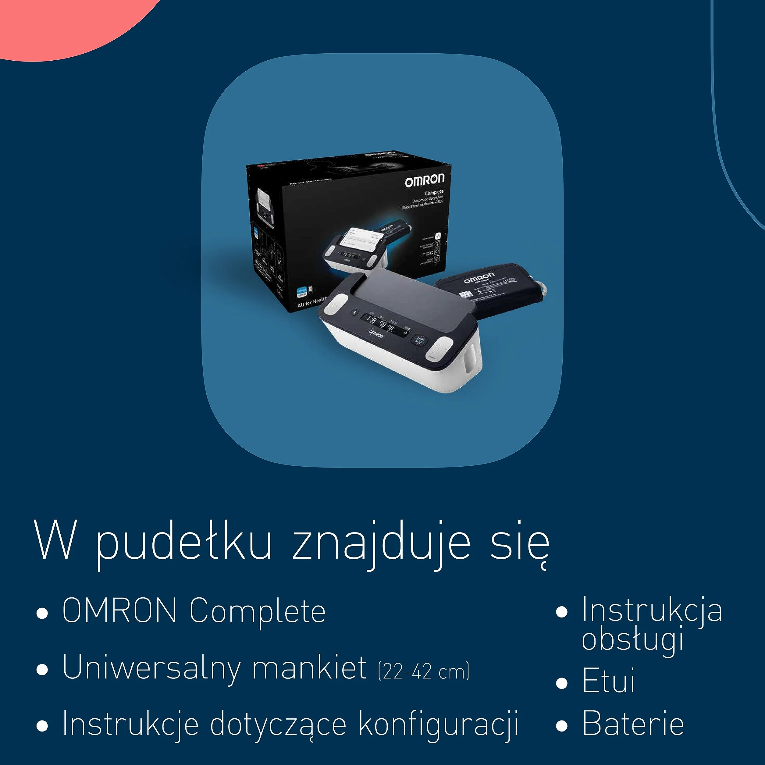 OMRON Complete smart ciśnieniomierz EKG do pomiaru ciśnienia krwi i kontroli AFib
