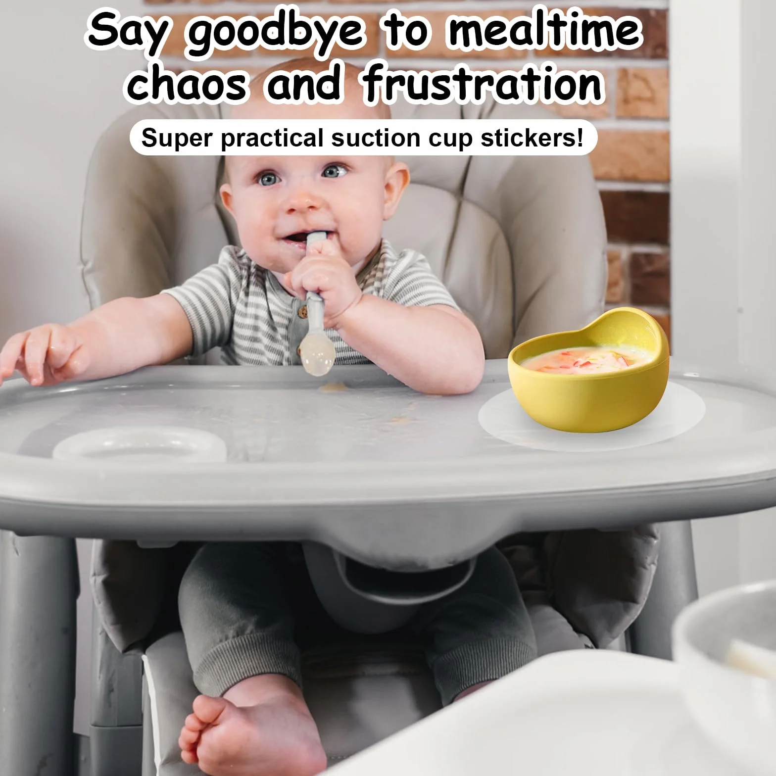 lasuroa 6 Szt. Naklejki z Przyssawką do Tacki Stokke Tripp Trapp, Okrągłej i Prostokątnej Naklejki z Przyssawką Tacki Mocowania Misek, Talerzy i Zabawek na Krzesełku do Karmienia