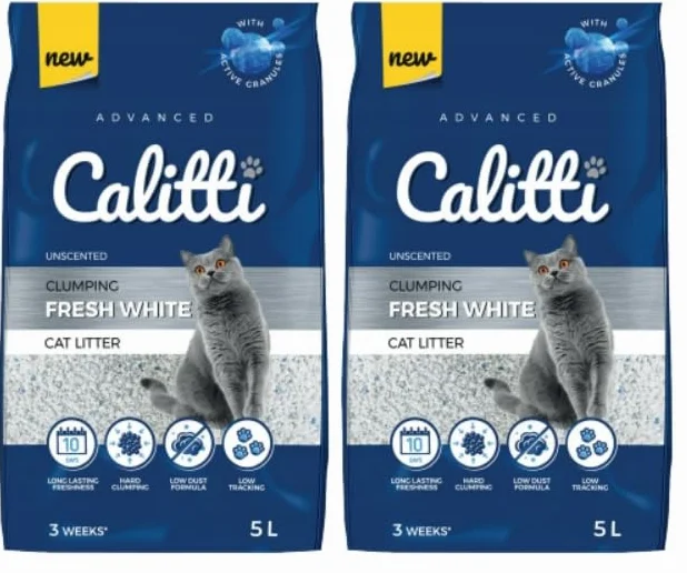 Calitti Fresh White żwirek bentonitowy do kuwety 5L x 2