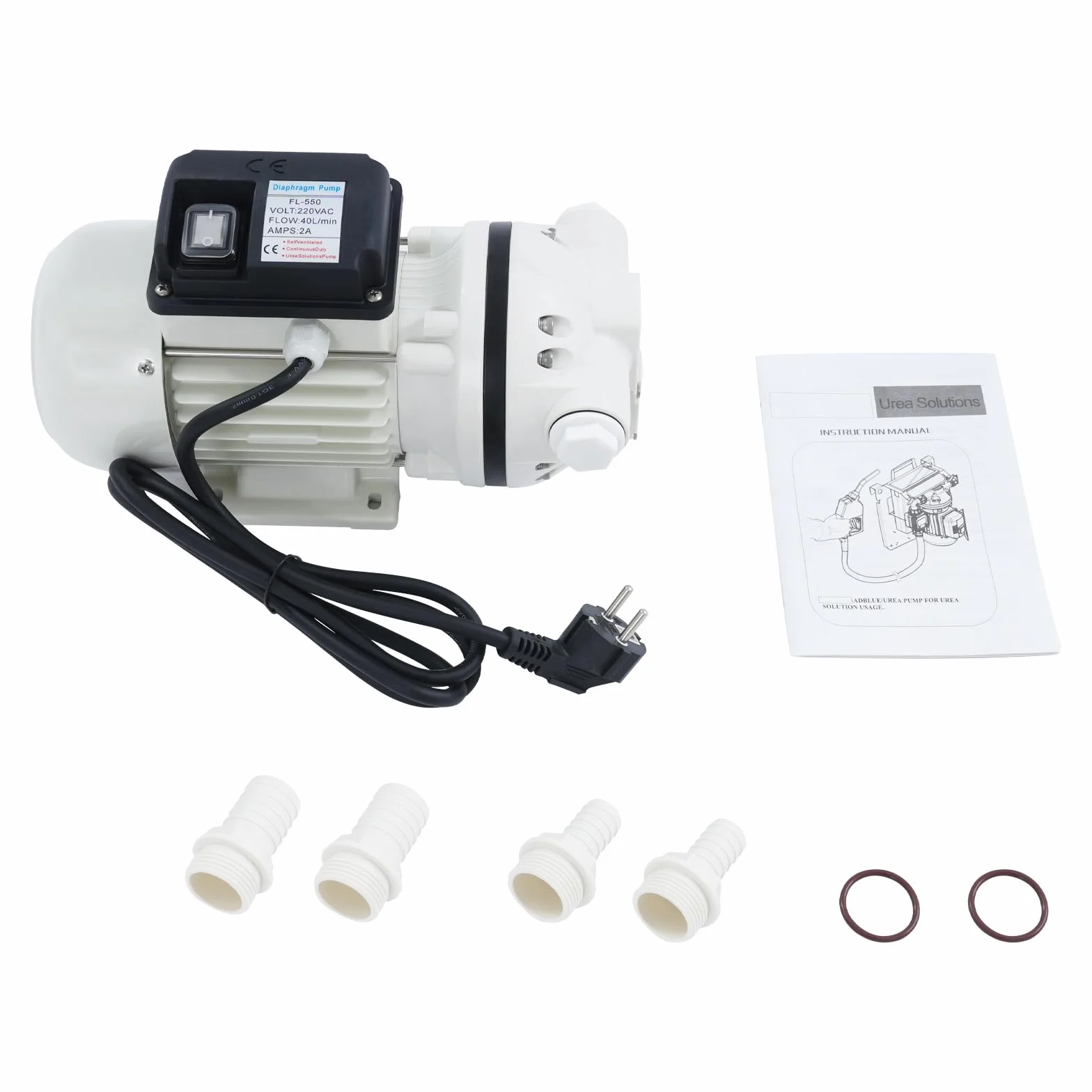 Elektryczna pompa membranowa 220 V AC, 40 l/min, wysokość tłoczenia 5 m, wielofunkcyjna pompa membranowa do wody słodkiej, mocznika samochodowego i wielu innych cieczy