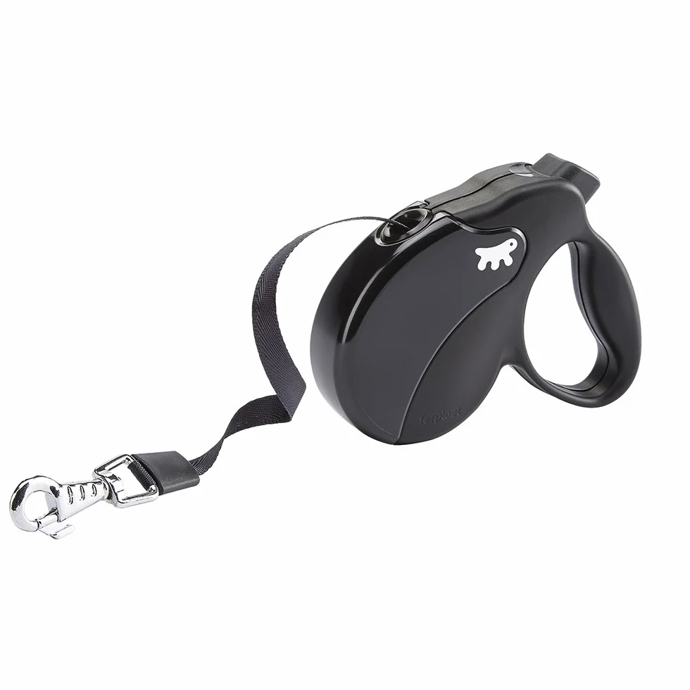 Chowana smycz dla psa AMIGO TAPE S, taśma przedłużająca, 5 m, maks. 15 kg, czarna