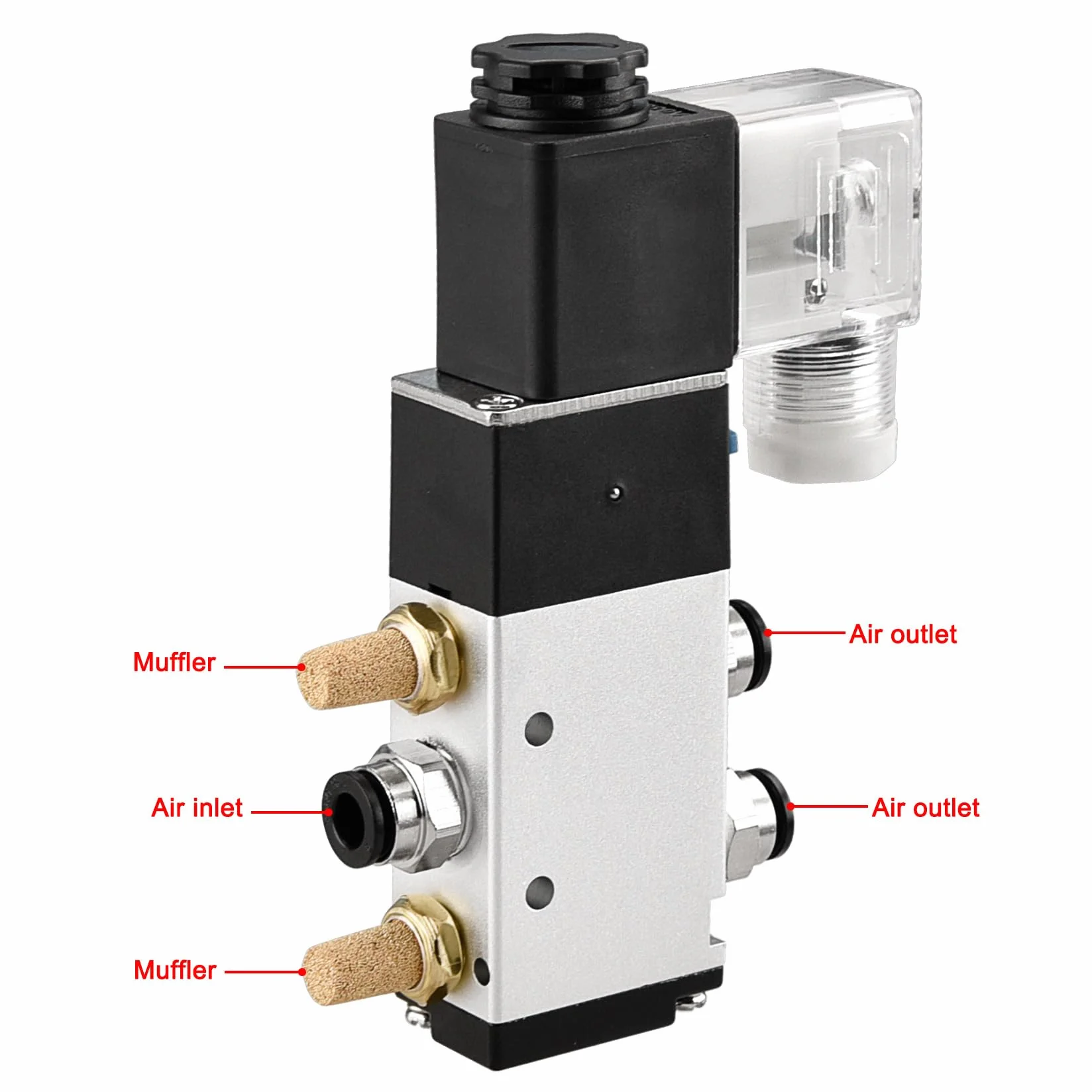 Heschen Elektryczny zawór elektromagnetyczny 4V210-08 24VDC PT1/4 5-drożny 2-pozycyjny