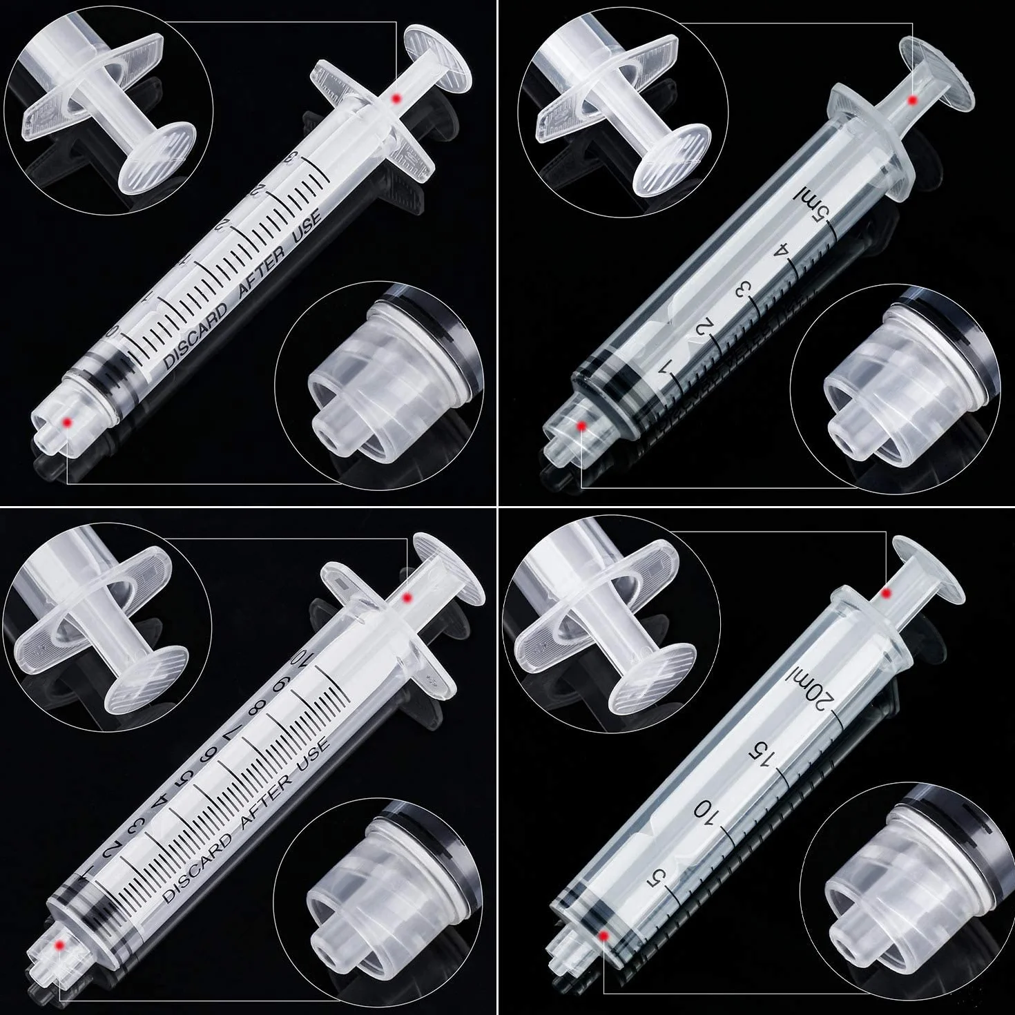 Syringes with Blunt Tip Needles 52 Pcs 3ml 5ml 10ml 20ml 14ga 20ga 21ga 23ga for Refilling Liquids