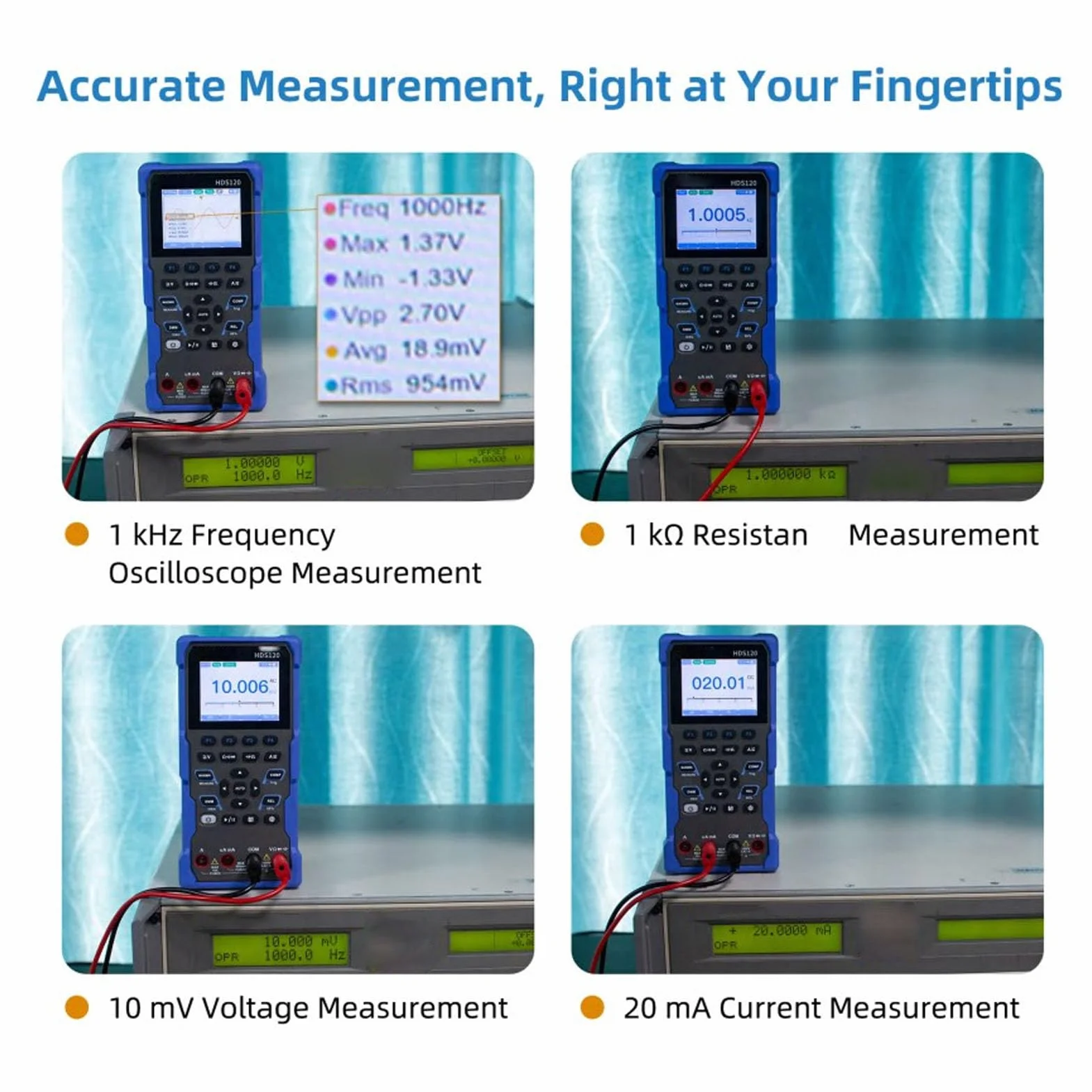 Oscyloskop Ręczny, 2,8 Cali LCD 1MHz Analogowy Multimetr Oscyloskopowy, 1000 V Tester Rezystora Prądu Napięcia DC