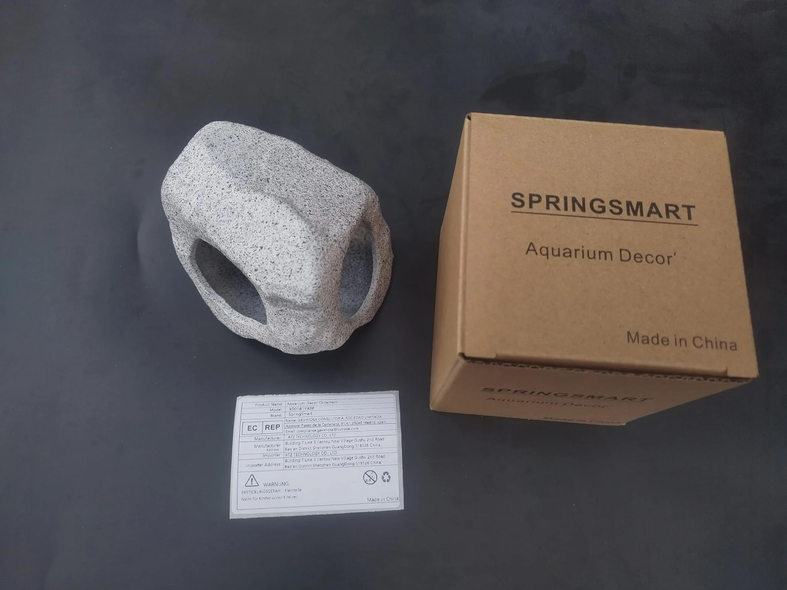 SpringSmart Ceramiczna kryjówka do akwarium, dekoracyjna skała do rozmnażania i zabawy