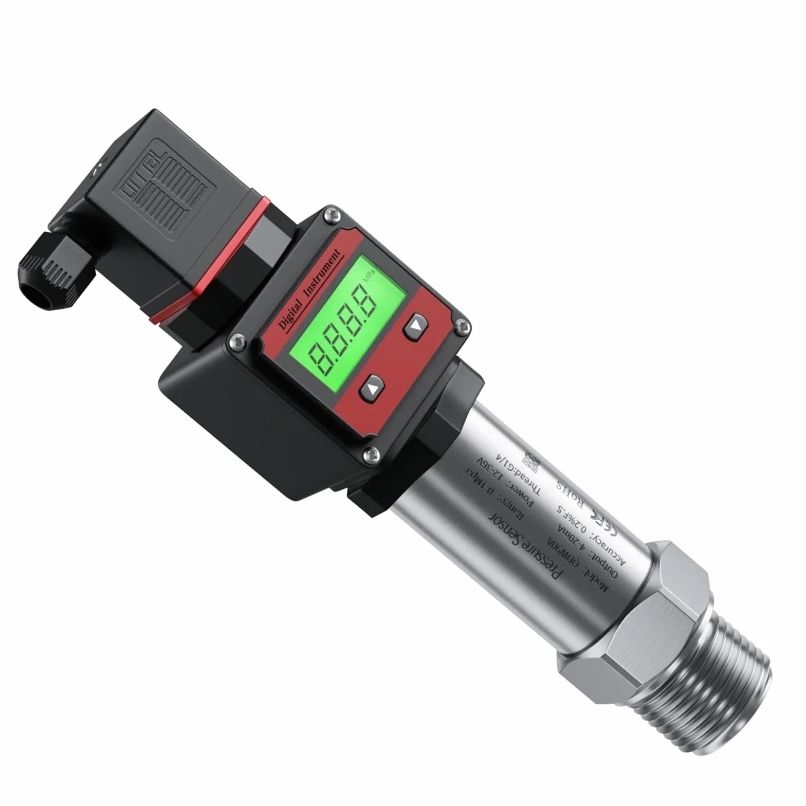 Przetwornik ciśnienia RS485 4-20mA 0-10V 0-1Mpa M20x1.5 LED
