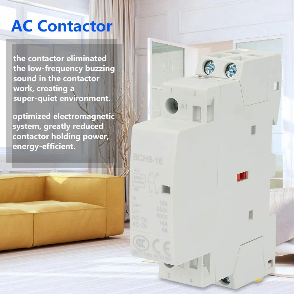 Stycznik AC 2P 16A 220V/230V HZ do Montażu na Szynie DIN