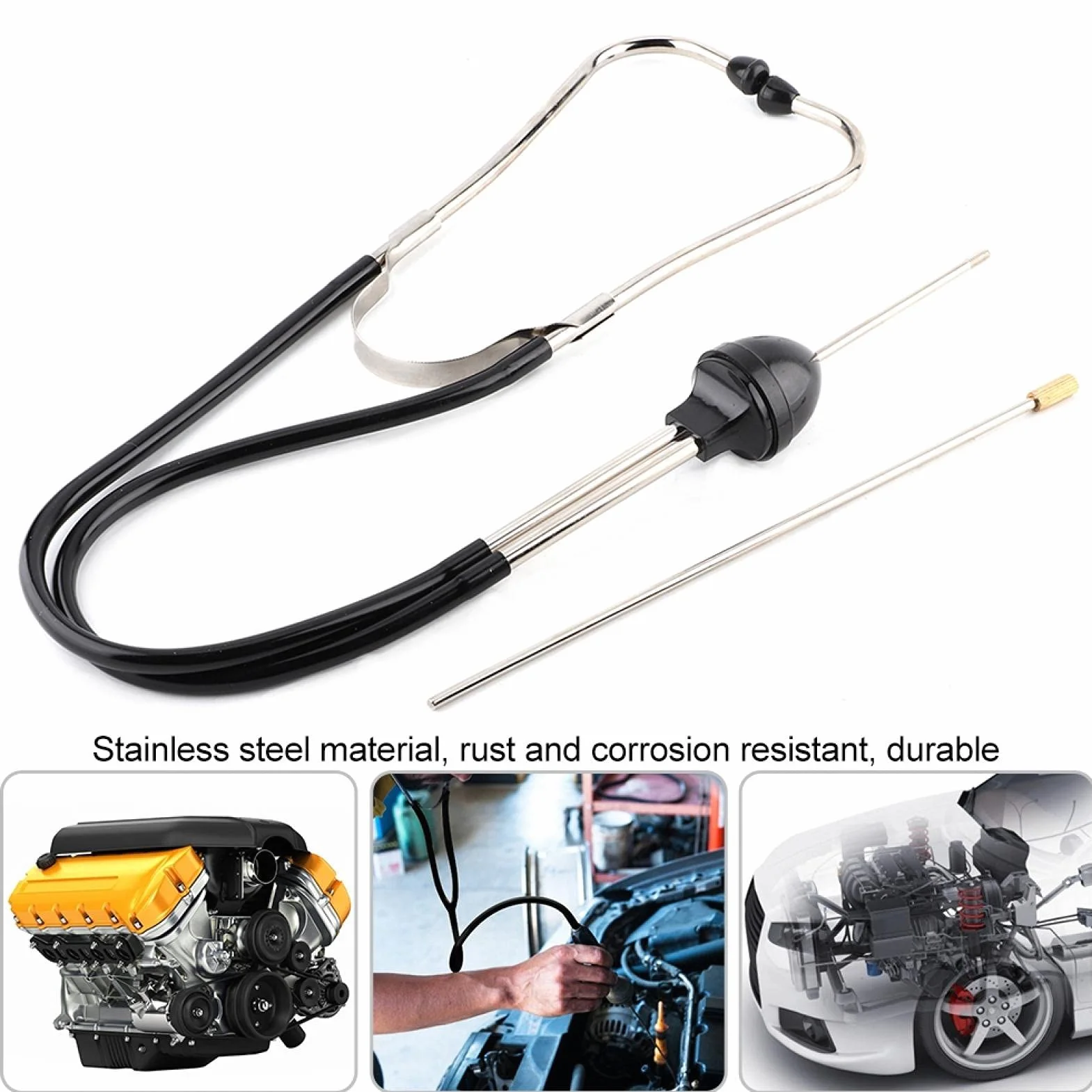 Stetoskop mechaniczny ze stali nierdzewnej narzędzie diagnostyczne silnika samochodu