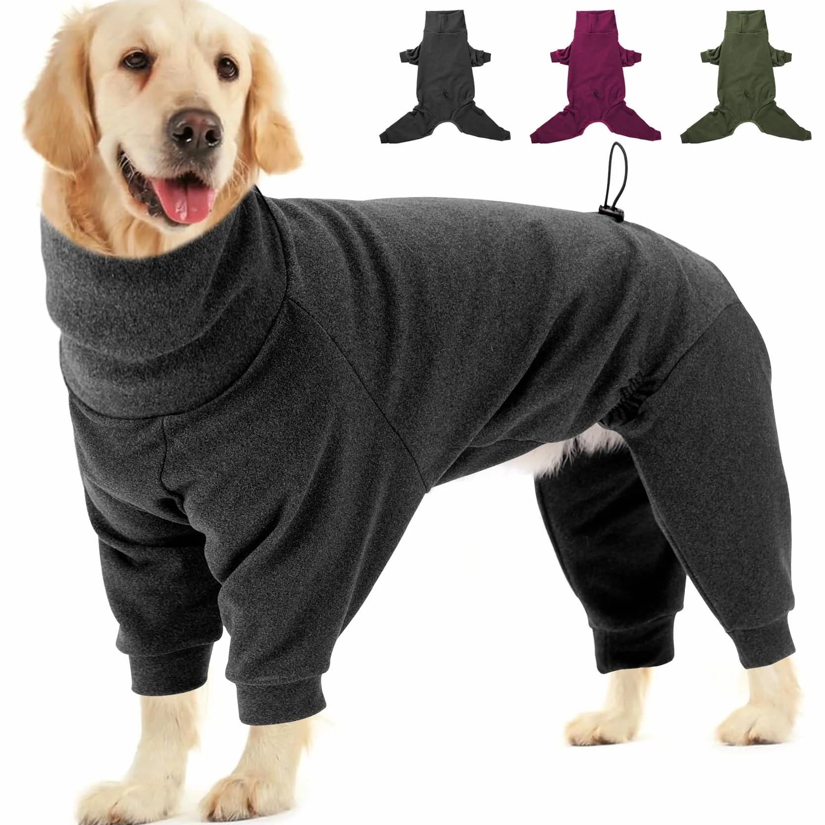 Dotoner Polarowy sweter dla psa, płaszcz zimowy dla psa, płaszcz dla psa, duże psy, kurtka polarowa z nogami, płaszcz kąpielowy dla małych, średnich zwierząt domowych, odzież dla psa, Chihuahua