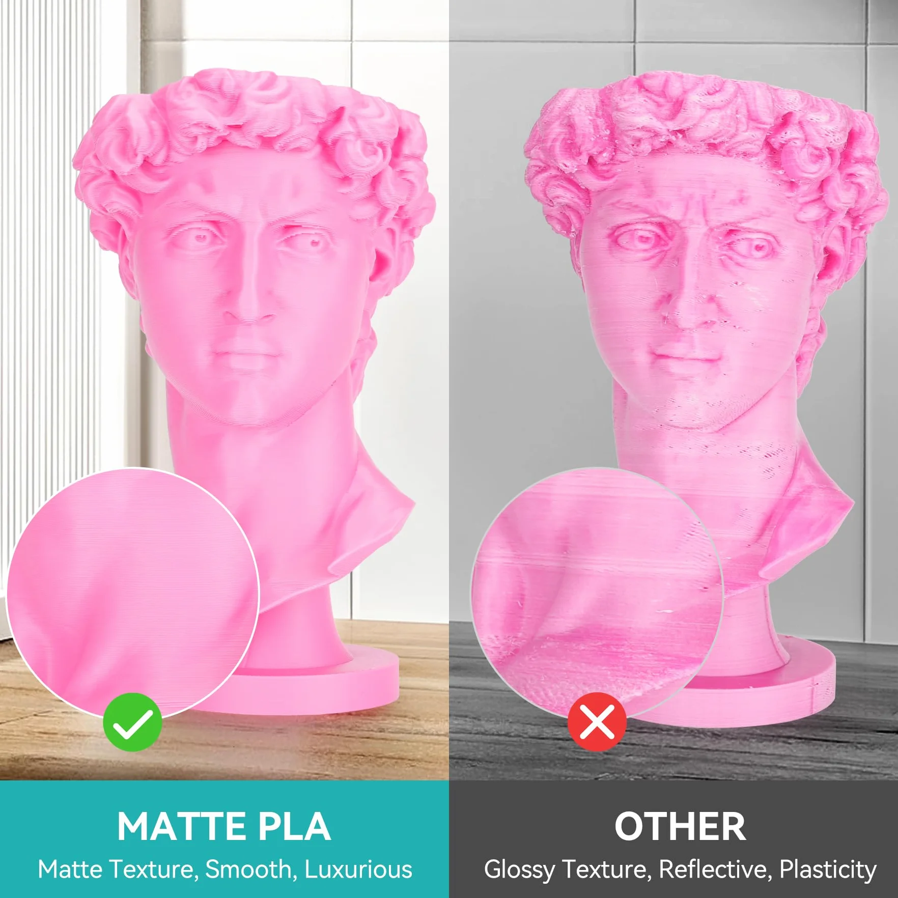 SUNLU Matowy filament PLA 1,75 mm czarny 1 kg do drukarki 3D FDM