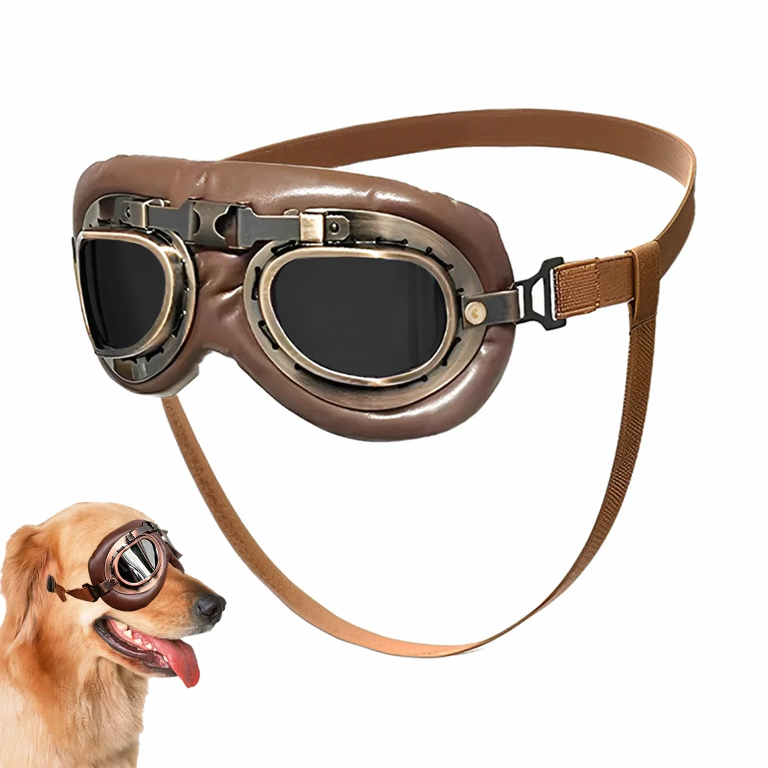 1 x gogle dla psów, retro okulary przeciwsłoneczne dla psów, ochrona przed promieniowaniem UV, wiatroszczelne okulary przeciwsłoneczne dla psów, okulary przeciwsłoneczne dla zwierząt domowych
