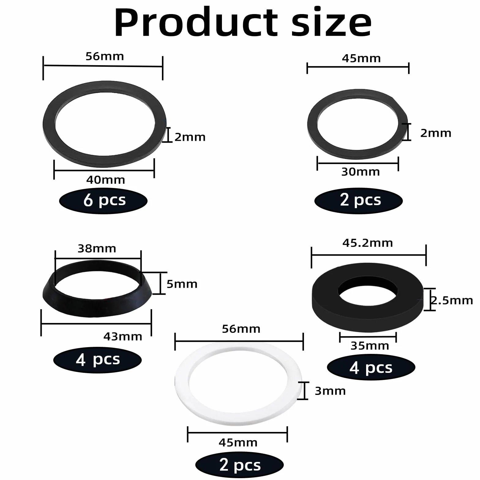 Uszczelka odpływu do umywalki 40 mm zawiera 2 klinowe 3 płaskie 3 alternatywna