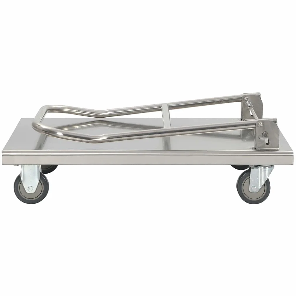 vidaXL Wózek platformowy stal nierdzewna 82x53x86 cm srebrny