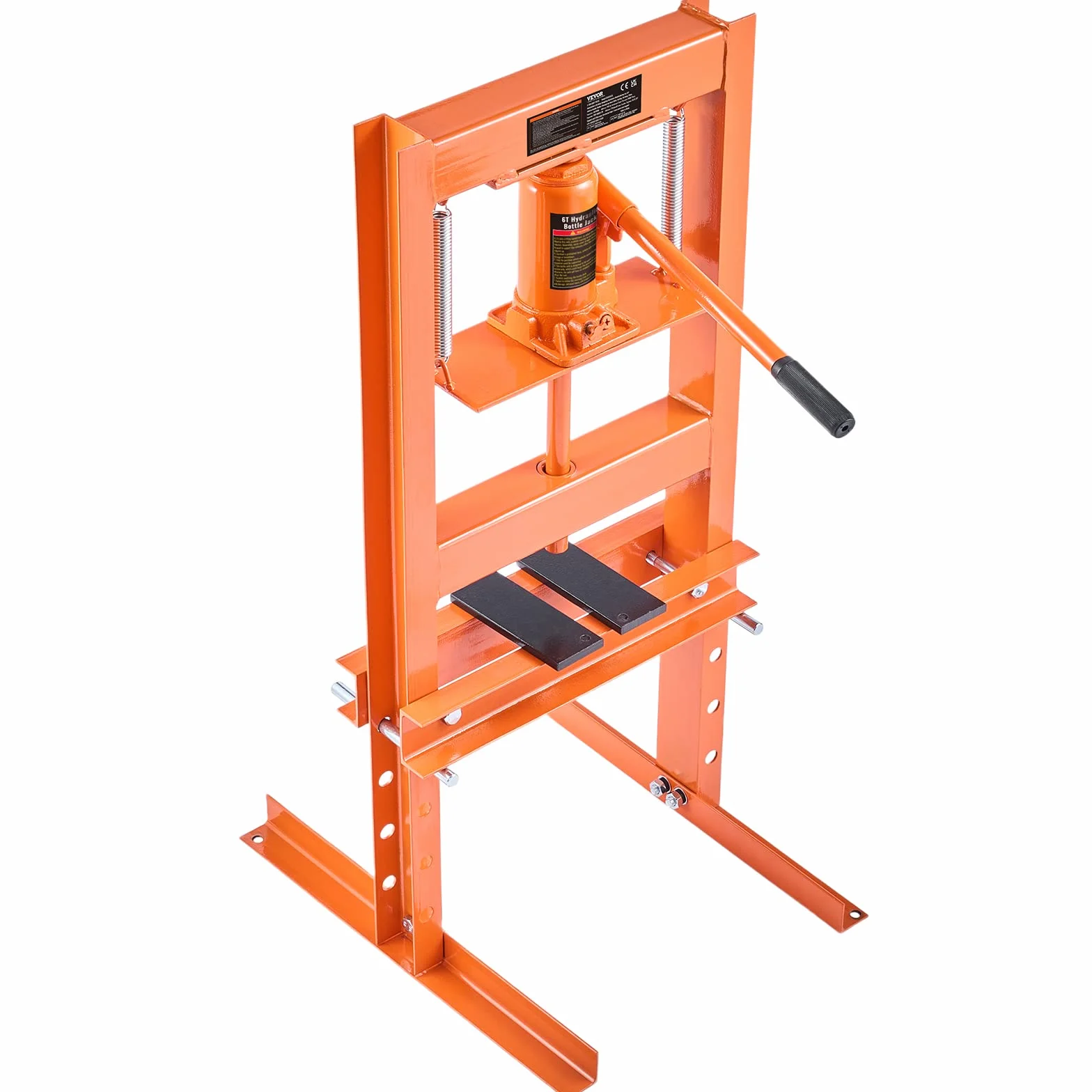 VEVOR ZX0901 6T 6 Ton H-Frame garaż/sklep prasa podłogowa regulowane talerze, pomarańczowe