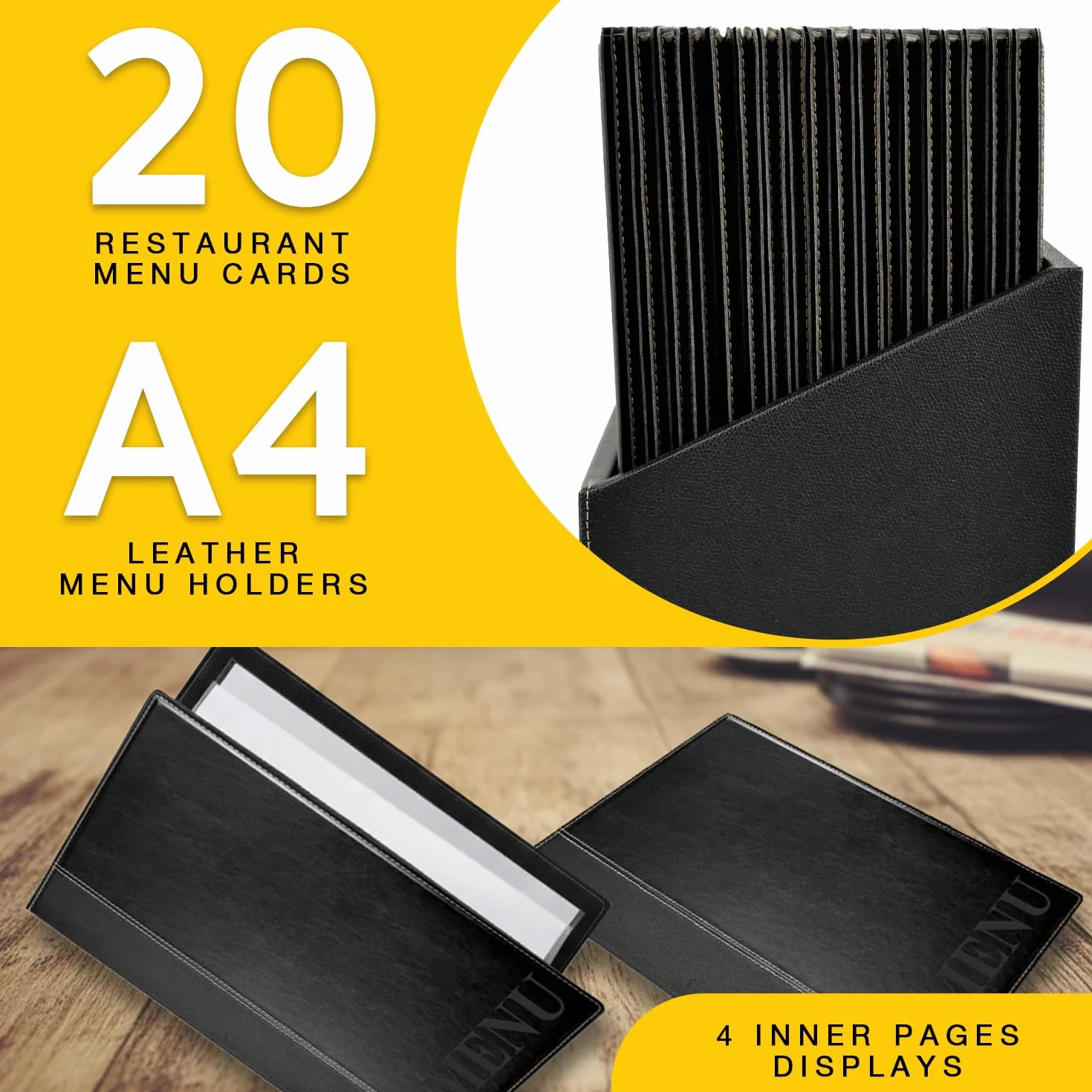 Menu Restauracyjne Securit Trendy Range Czarny 20 kart A4