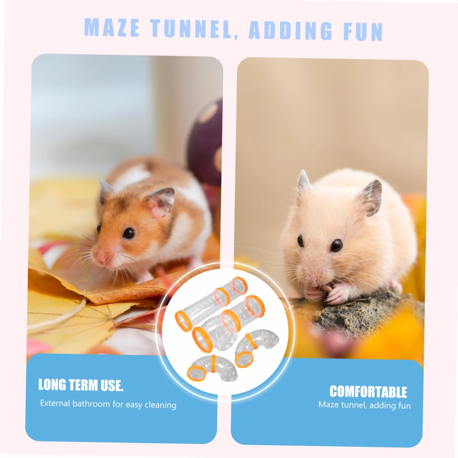 Happyyami 1 Zestaw Zestaw Rur Chomika Plastikowa Rurka Dla Chomika Tunel Dla DIY Tunel Chomik Rury Świnka Morska Rura DIY Chomik Przezroczysta Rurka Narzędzie Klatka