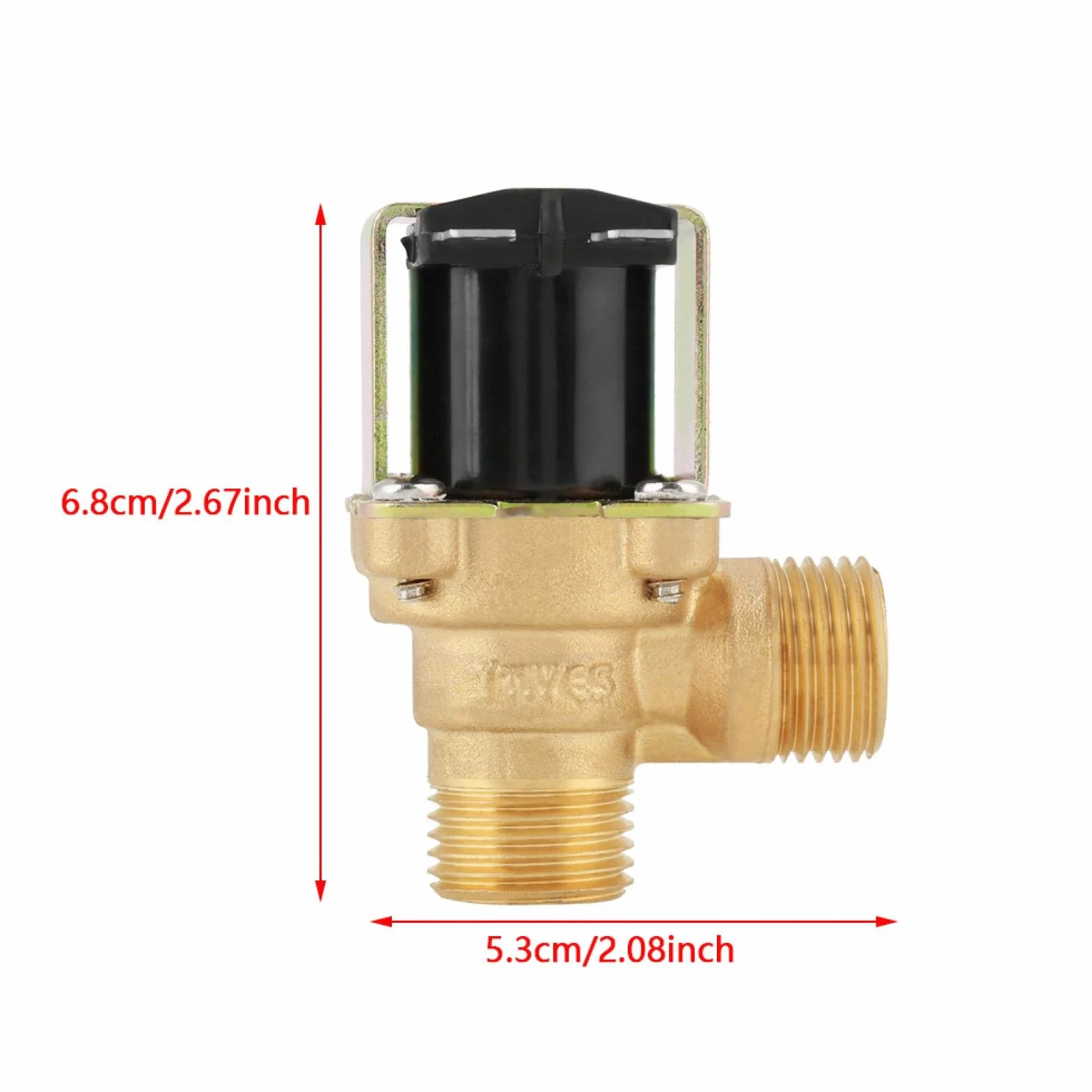 Mosiężny zawór elektromagnetyczny DC 12 V DN15 G1/2 kąt prosty 90 stopni