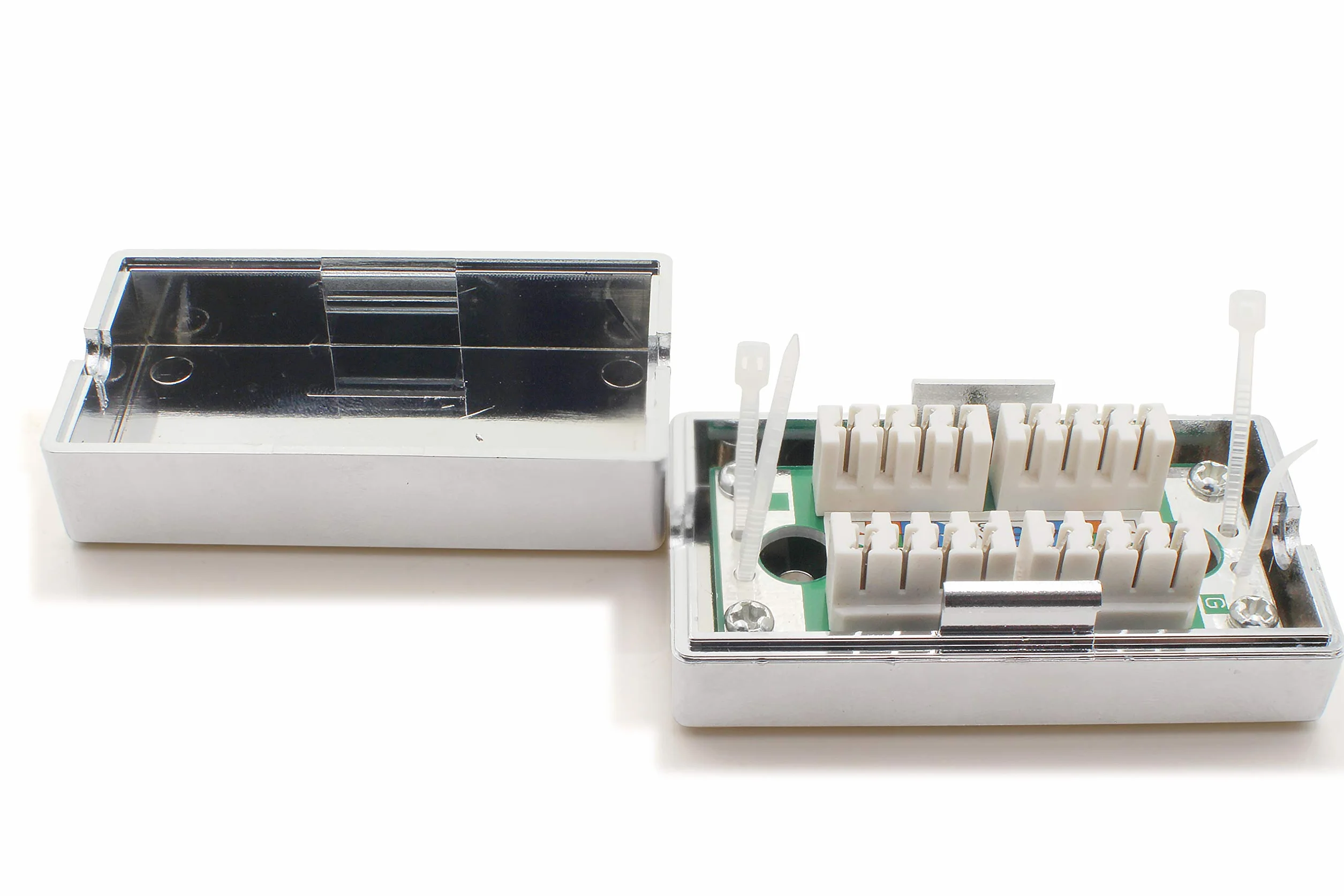 1aTTack.de panel krosowy CAT5 CAT6 CAT7 sieć RJ45 gniazdo Keystone metalowa obudowa CAT.5 - (1 sztuka) LSA skrzynka przyłączeniowa