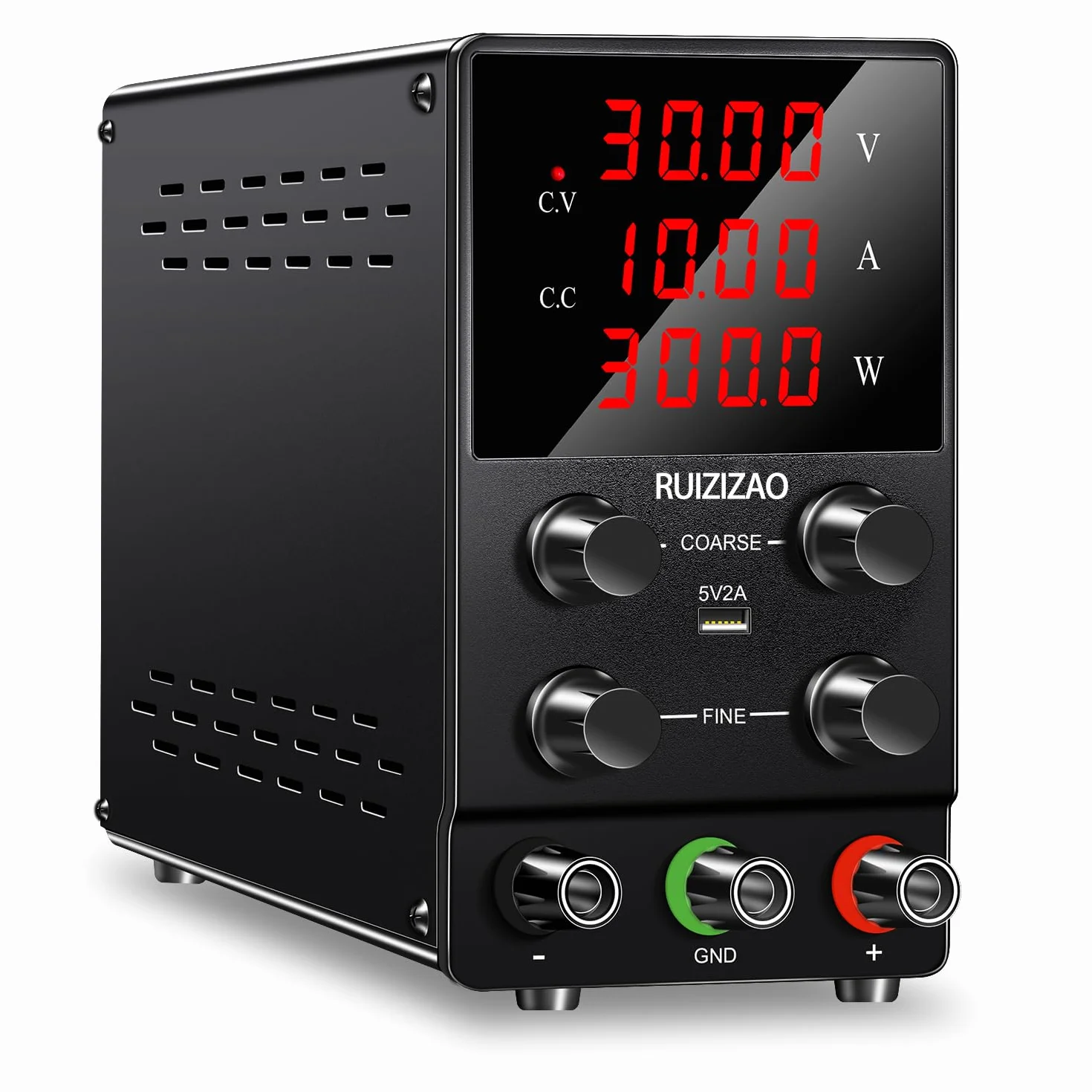 Zasilacz laboratoryjny 30 V 10A DC Regulowany zasilacz 4-cyfrowy wyświetlacz LED z portem USB 5V/2A Regulowany zasilacz stabilizowany