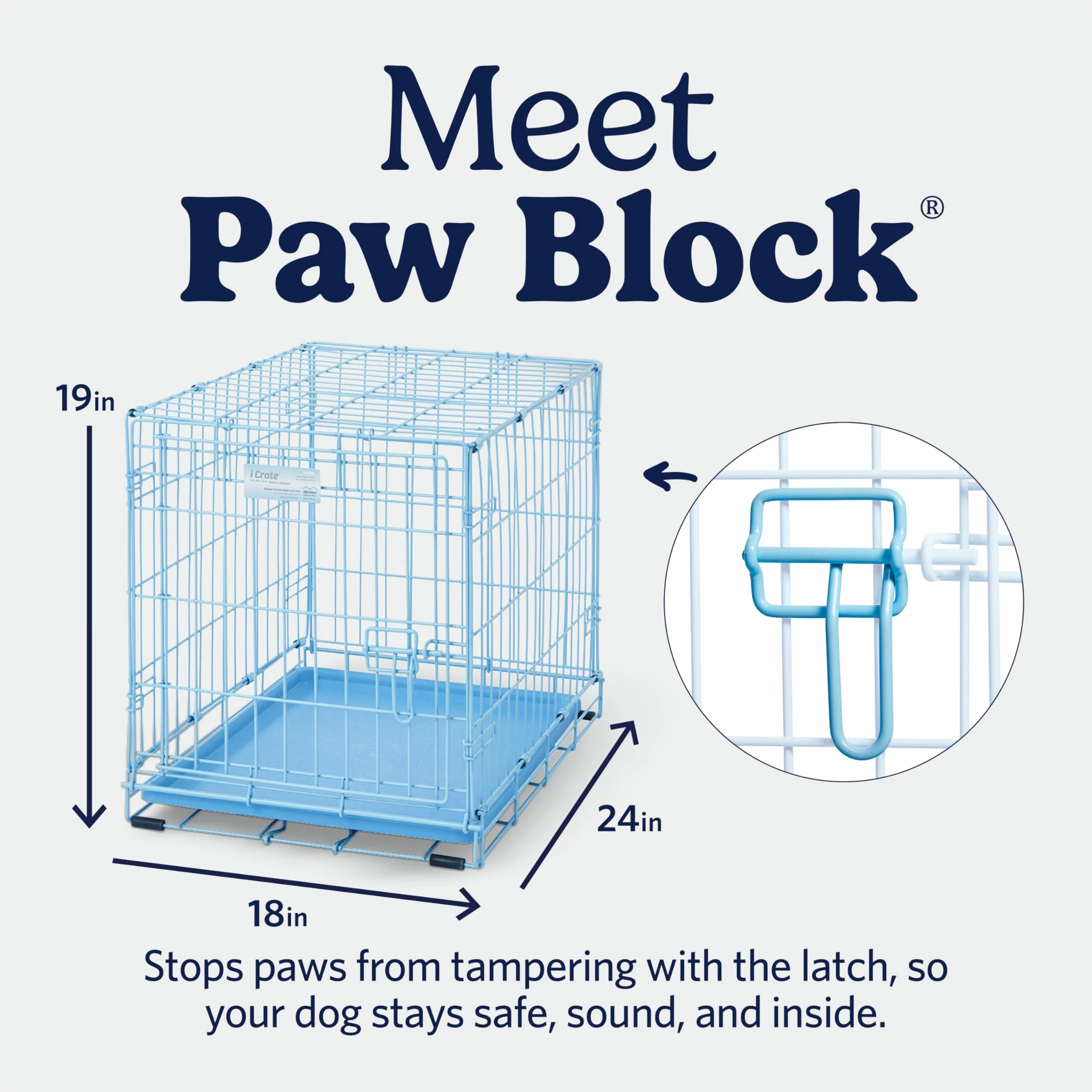 MidWest Homes for Pets Nowo ulepszona pojedyncza skrzynia dla psa iCrate o długości 60,96 cm, zawiera szczelną patelnię, nóżki chroniące podłogę, panel działowy i nowe opatentowane funkcje, niebieski,