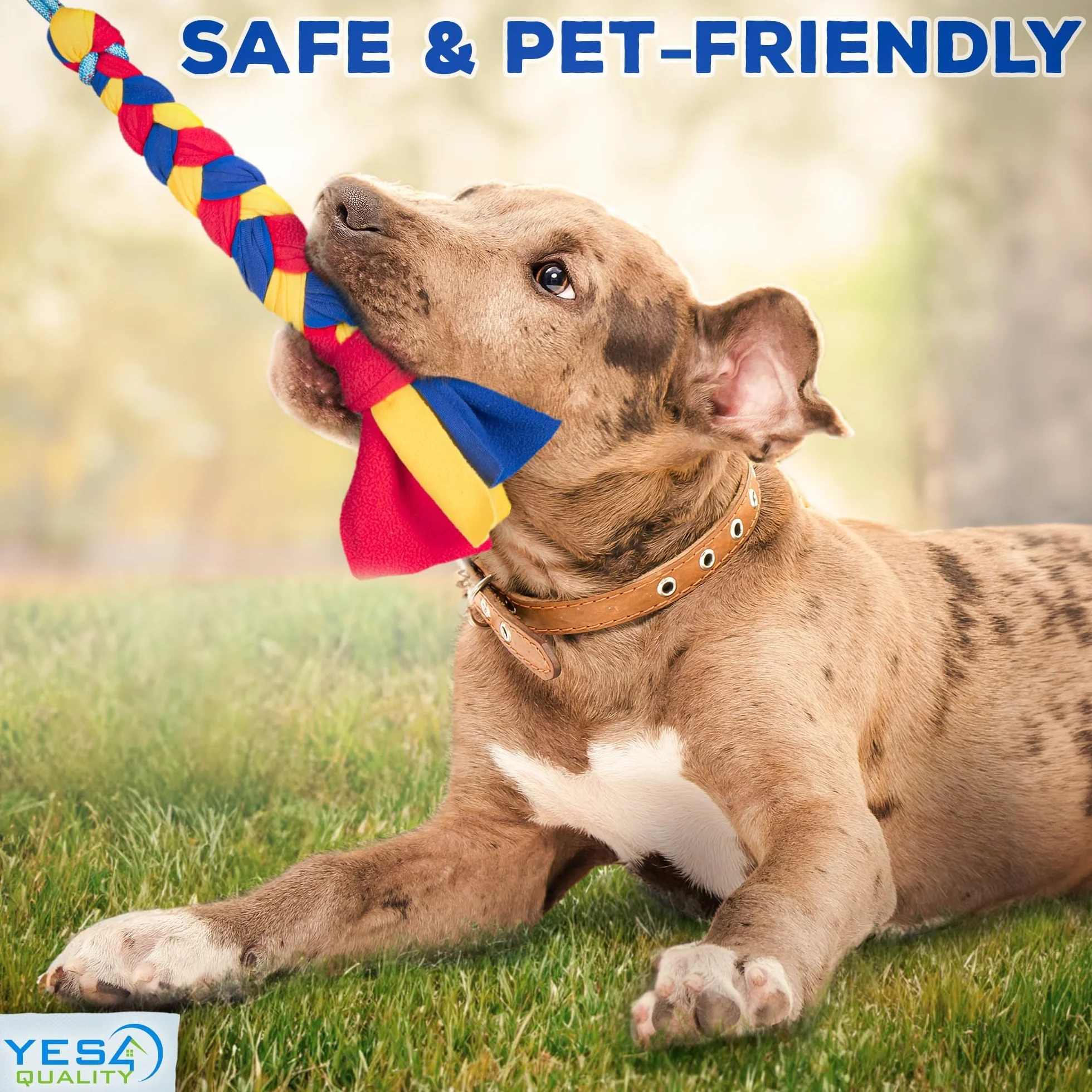 Flirt Pole for Dogs w/Safe & Strong Nylon Rope, Heavy-Duty Lure Stick for Dogs of Any Size, Dog Toy for Obedience Training & Exercise by Yes4Quality
