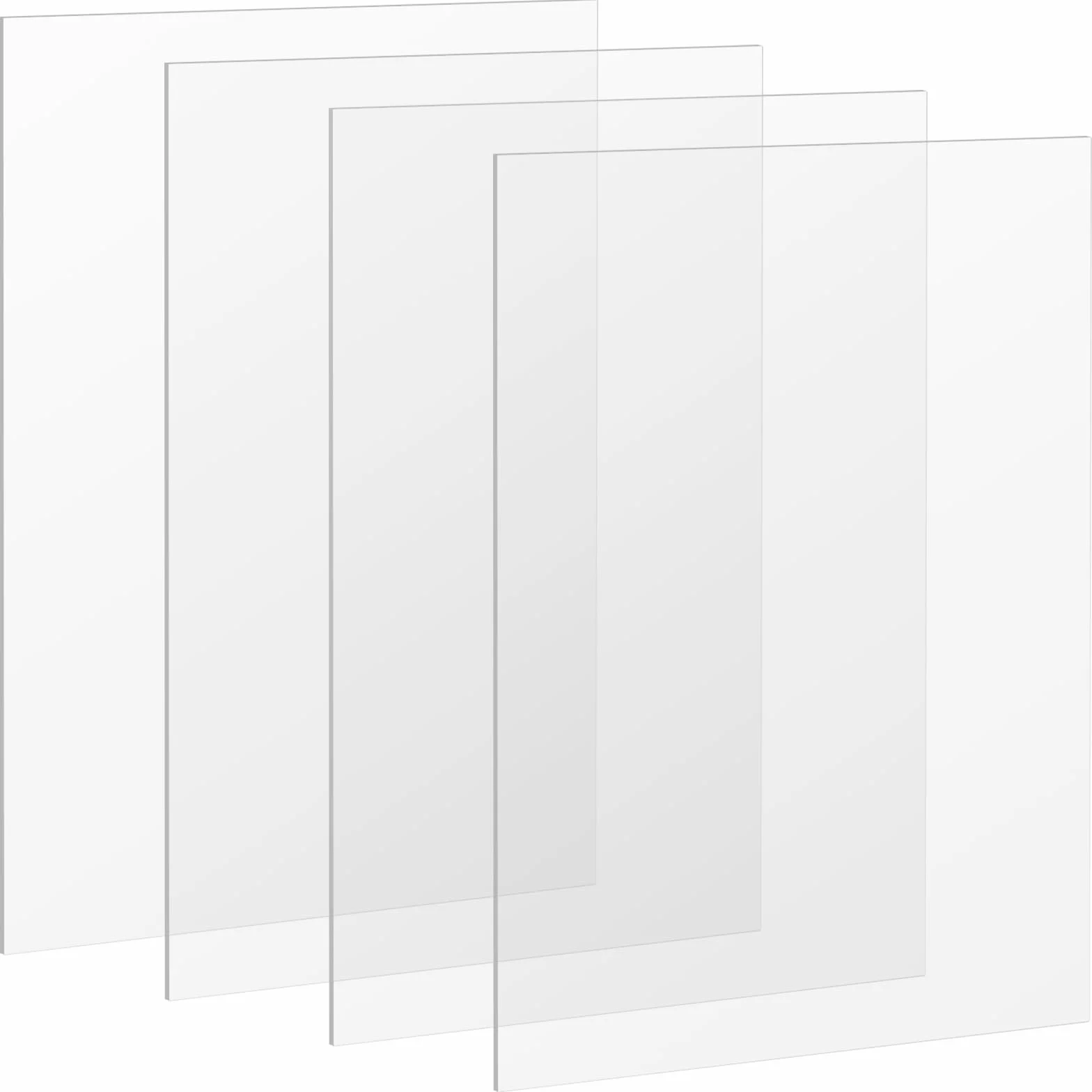 4 przezroczyste płyty akrylowe 29,7 x 42 x 0,3 cm, przezroczyste płyty akrylowe, 3 mm, tarcza z pleksiglasu A3, do ramek na zdjęcia i prac ręcznych, 4 sztuki