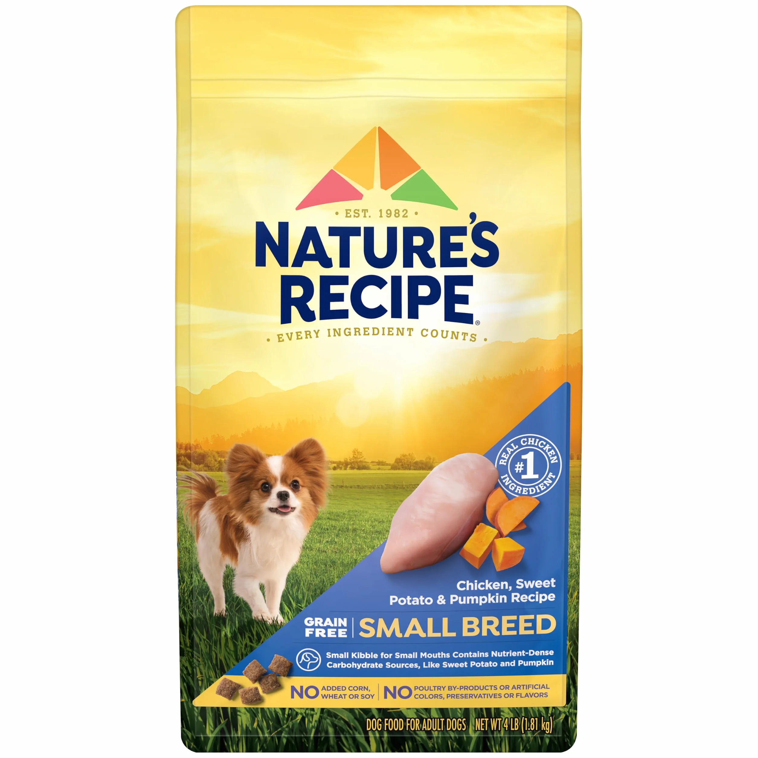 Nature's Recipe Grain Free Small Breed Easy to Digest Real Chicken Dog Food 4lbs