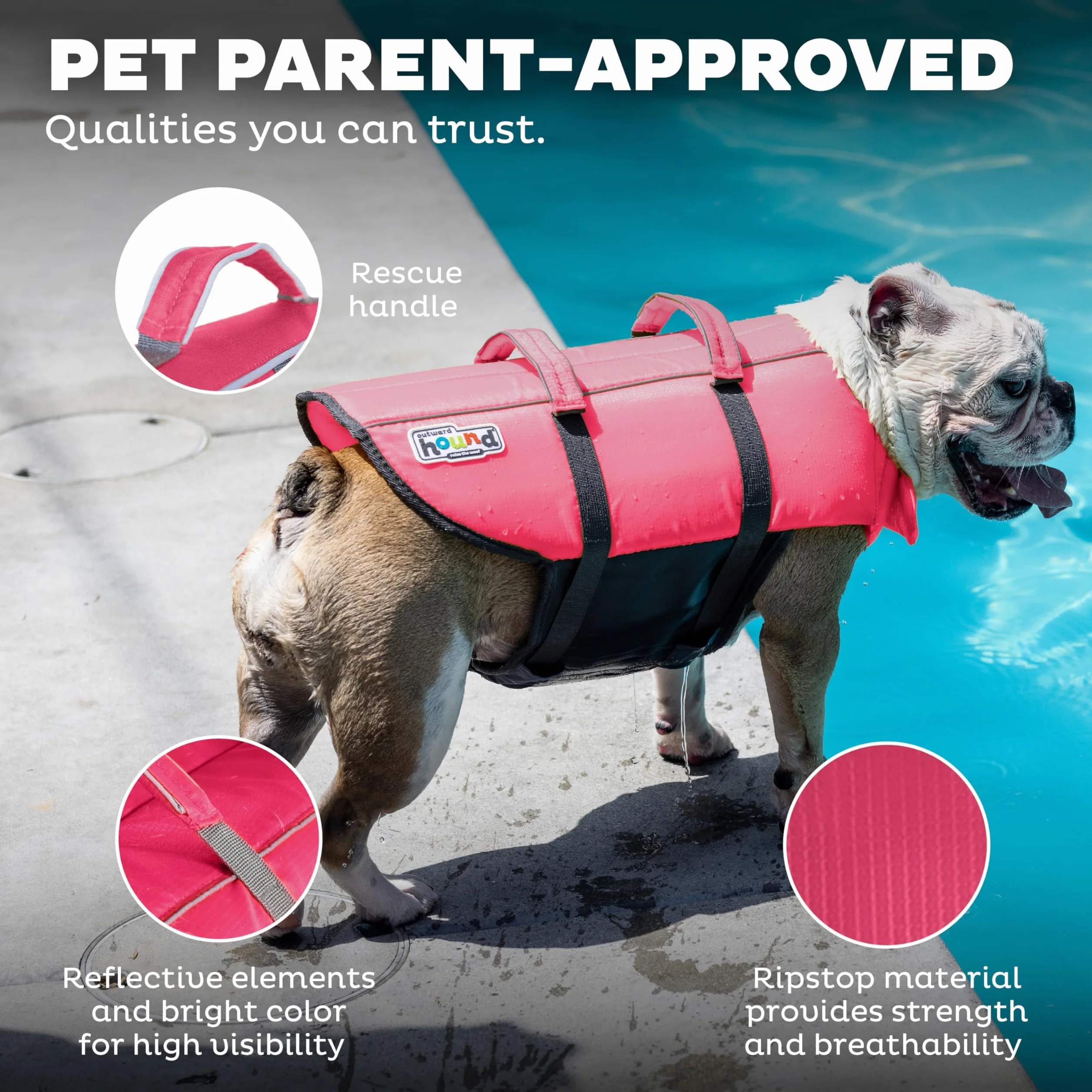 Outward Hound Granby Splash różowa kamizelka ratunkowa dla psa, mała